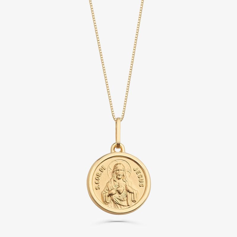 Pingente Sagrado Coração de Jesus em Ouro Amarelo 18k