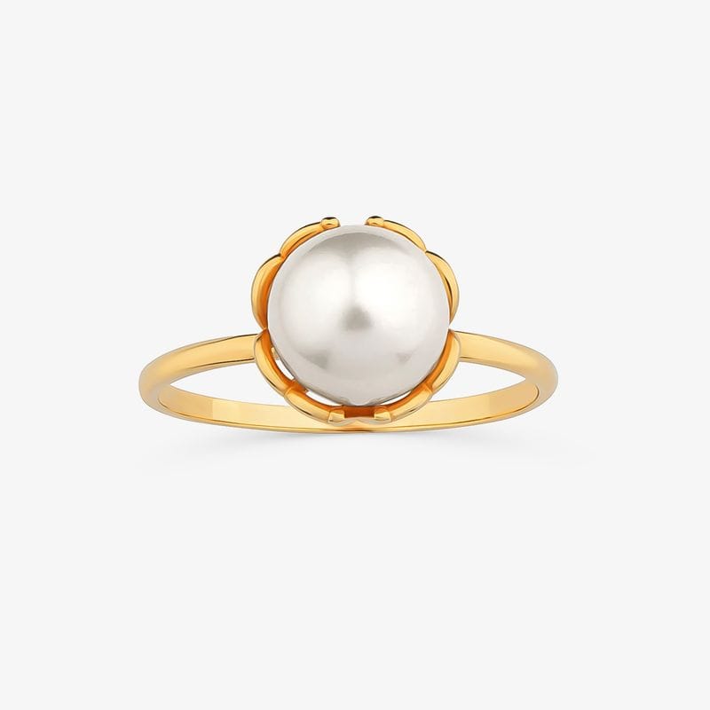 Vista principal Anel em Ouro Amarelo com Pérola Monte Carlo