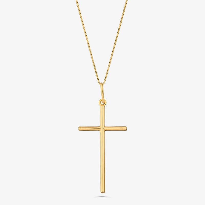 Pingente Cruz em Prata 925 com banho de Ouro amarelo 18k
