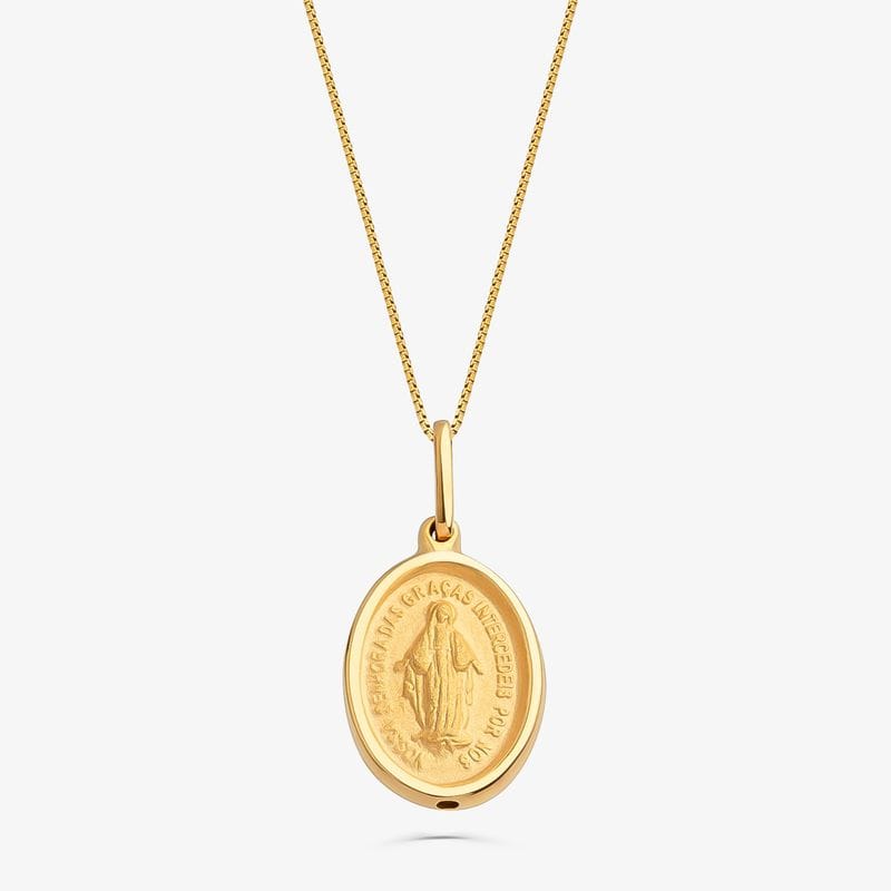 Pingente Nossa Senhora das Graças em Prata 925 com banho de Ouro amarelo 18k