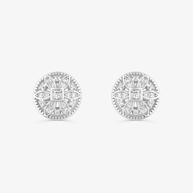 Vista principal Brinco Flor Cravejado em Prata 925 Jolie by Monte Carlo