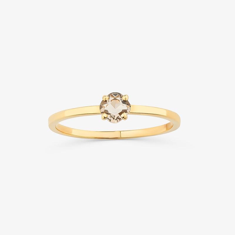 Anel com quartzo murion, em Ouro Amarelo 18k
