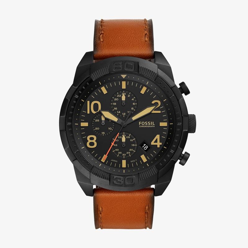 Relógio Fossil Masculino Automático em Couro Marrom