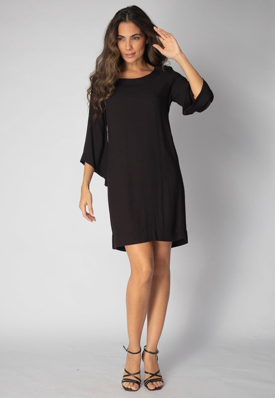 Vestido Curto Amazonia Vital Viscose Manga Ampla Balli