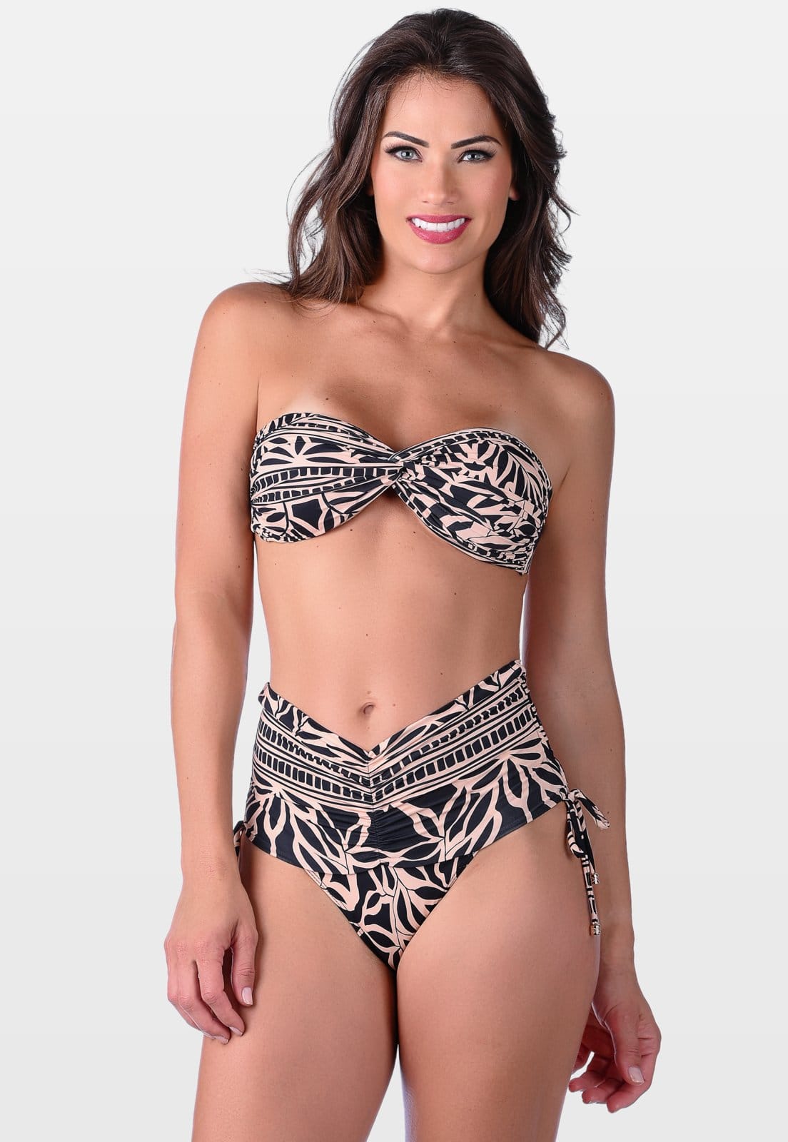 Biquíni Summer Soul Tomara que Caia Bojo Meia Taça Hot Pants Com Amarração Preto