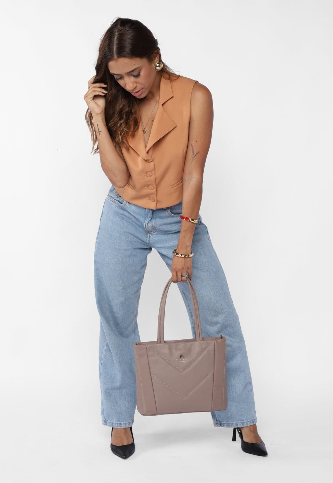 Bolsa Tote Couro Mariart Graviolinha New