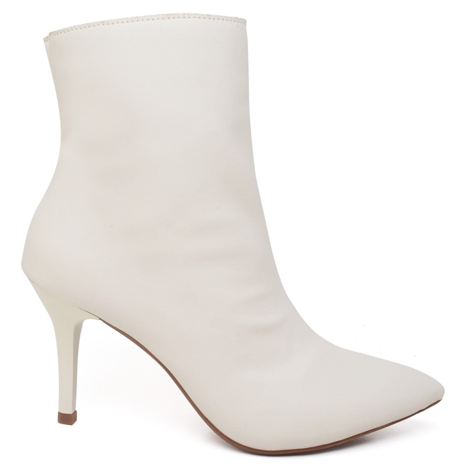 Vista 2 Bota Cano Curto Salto Fino Médio Napa Off White Ella's ZAFREM off-white white