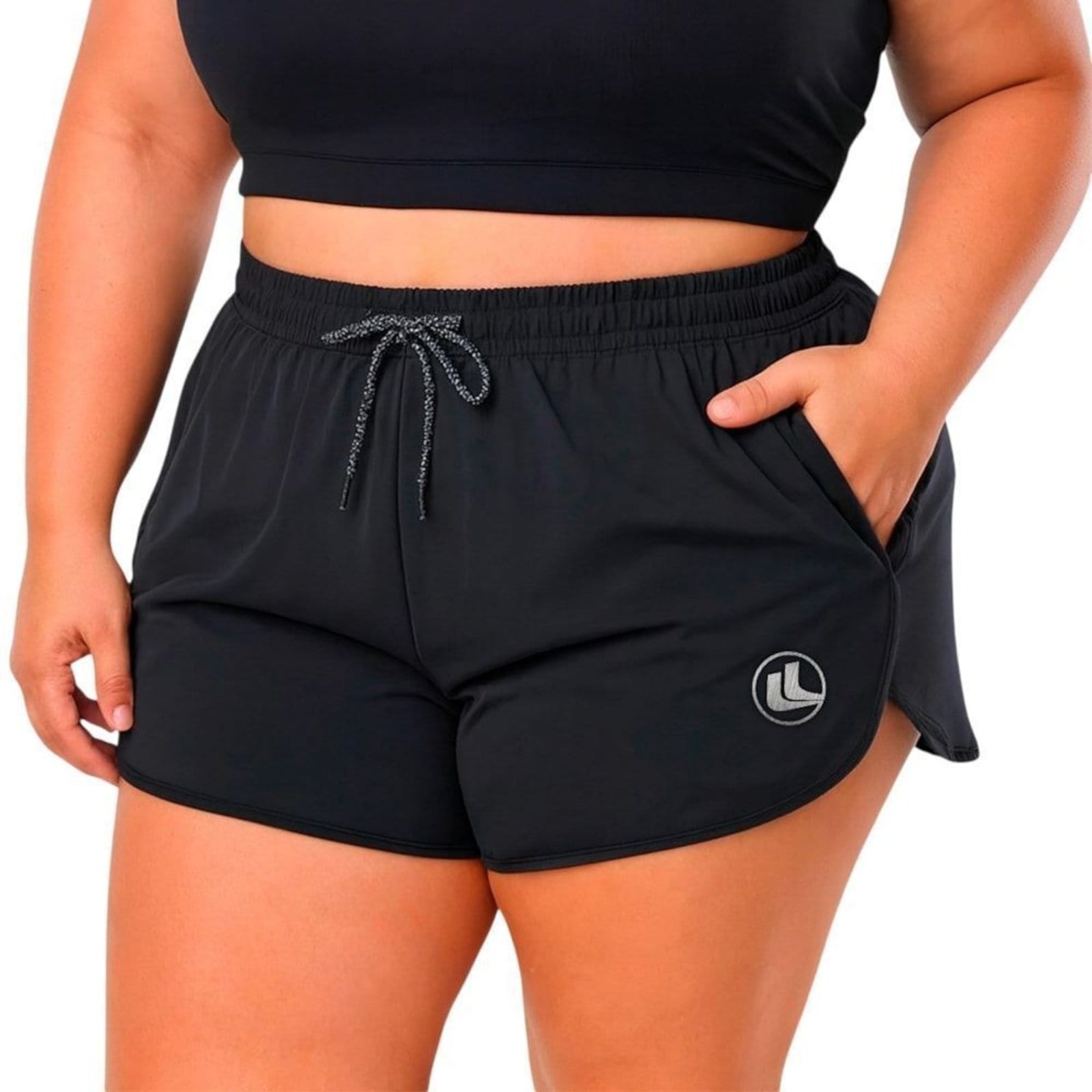 Vista principal Short Esporte Legal Sports Easy Plus Size Feminino Esporte Legal preto