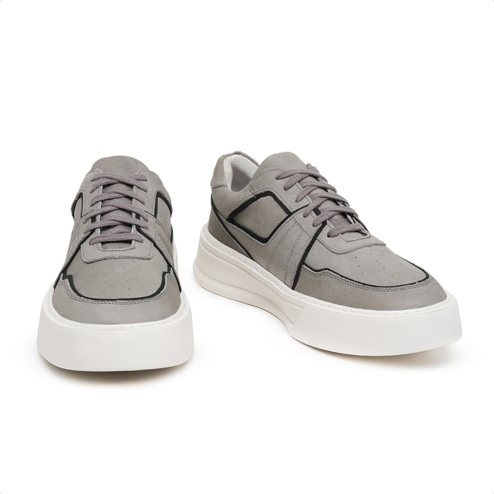 Vista 2 Sapatênis em Couro Malbork com sola Branca 028502CZ Malbork cinza