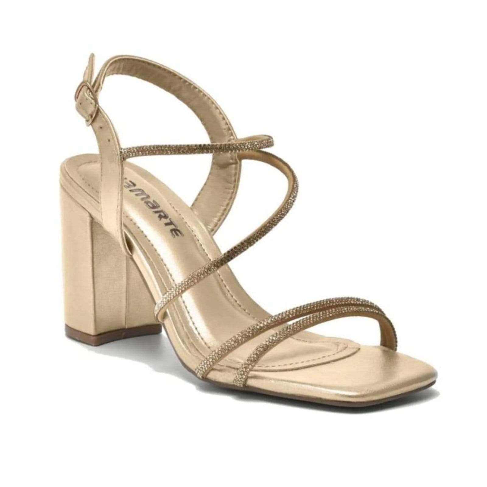 Vista 2 Sandália Via Marte Bico Quadrado Feminina VIA MARTE dourado