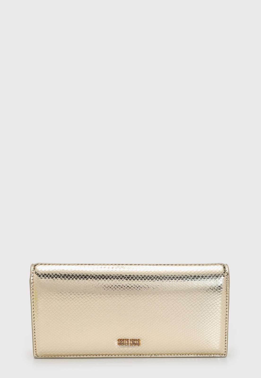 Vista principal Bolsa Feminina Santa Lolla Metalizada Textura Cobra Dourada Santa Lolla dourado