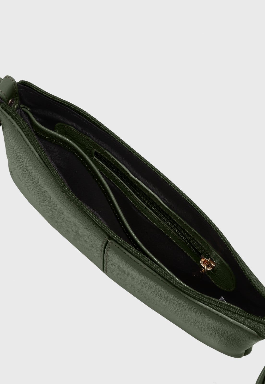 Vista 2 Bolsa Transversal Couro Mariart Girassol Verde Army Mariart verde militar