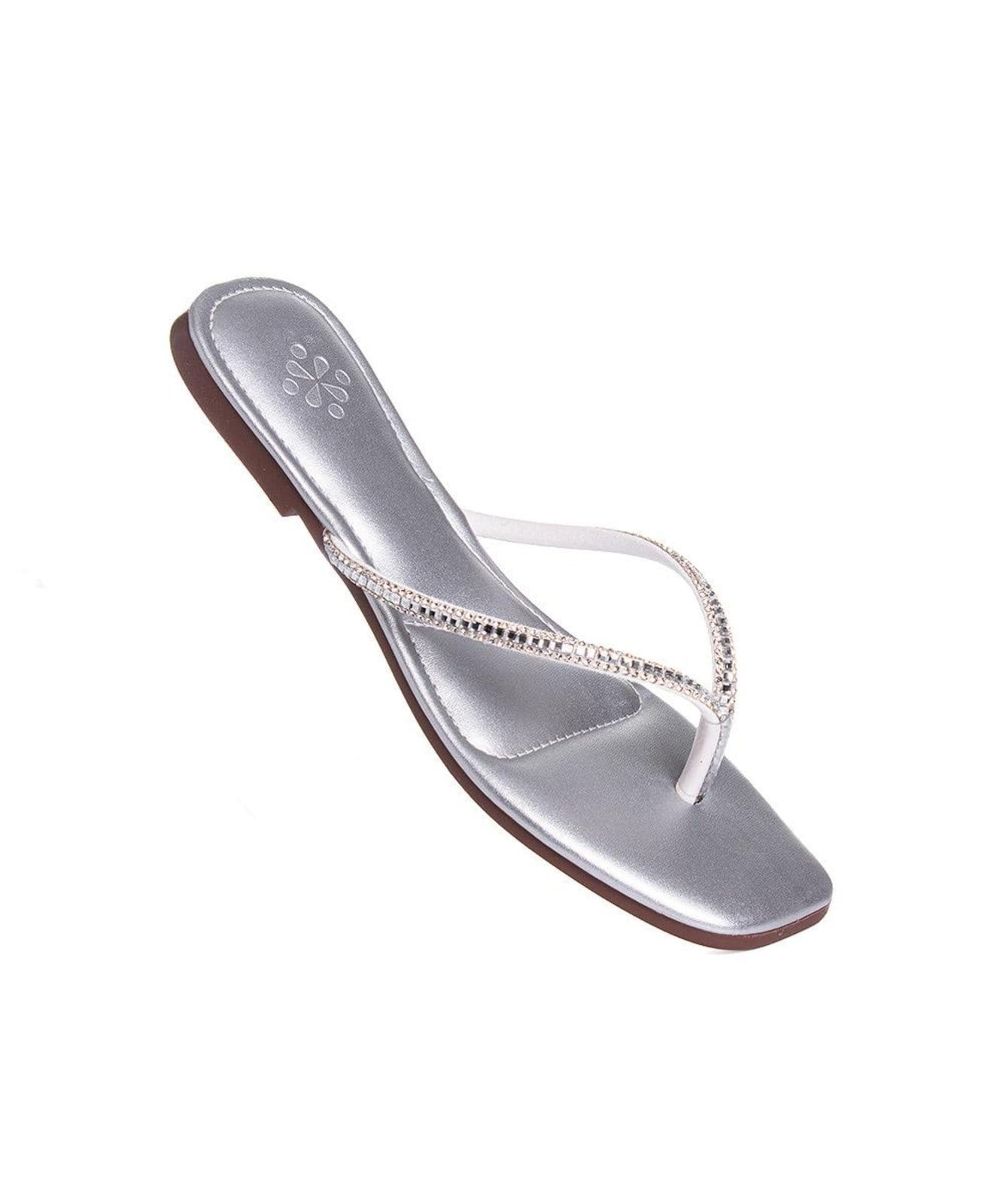 Vista 2 Tamanco Rasteira Pixolé Strass Prata Pixolé incolor