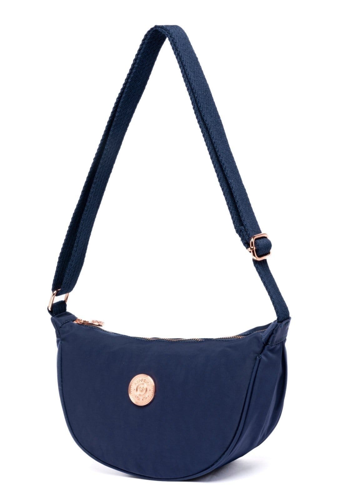 Vista 2 Bolsa Feminina Meia Lua Reforçada Uso Diário Perfect 4 You Perfect For You azul/azul marinho