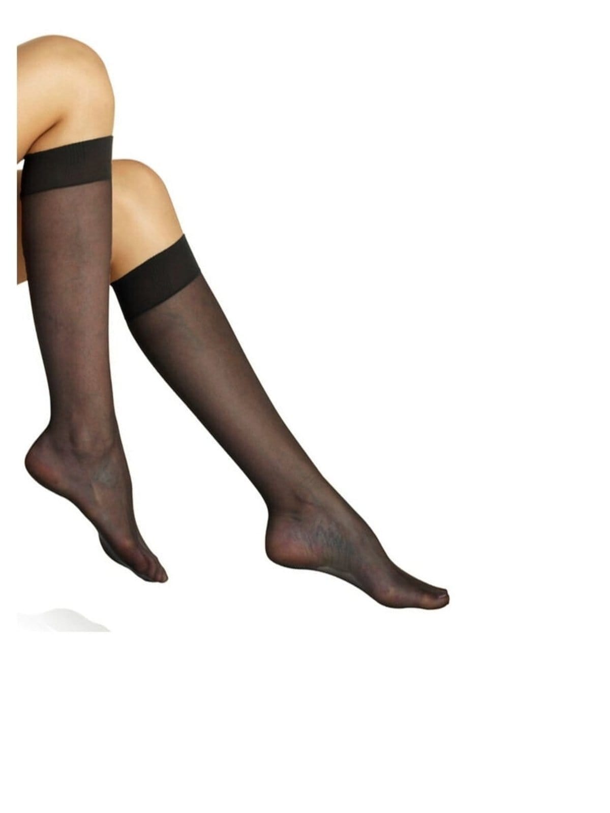 Vista 2 Kit 10 Pares de Meias 3/4 Fio 15 com Elastano Loba Lupo preto