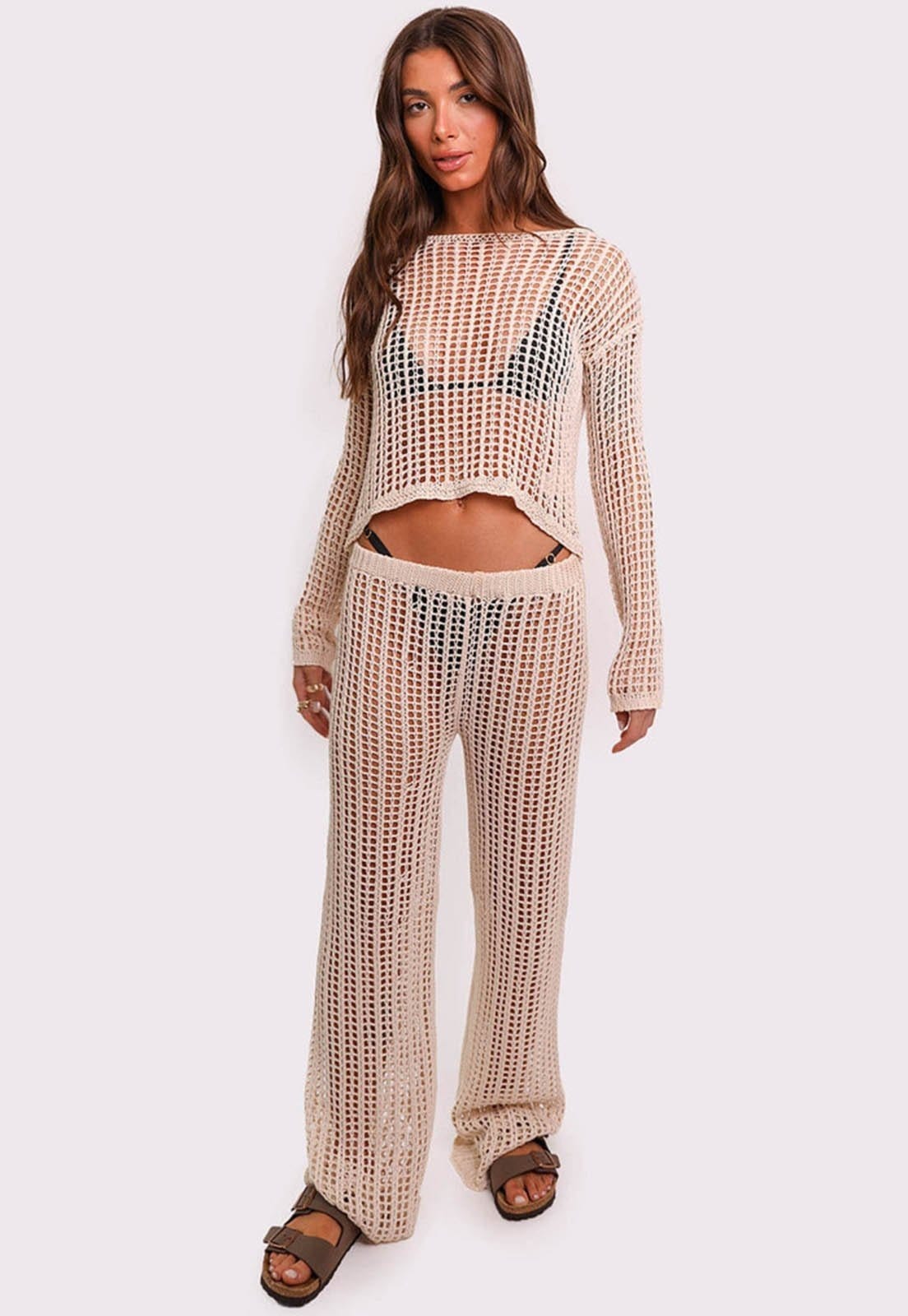 Vista principal calça tricô off white búzios Mundo Lolita mundololita off-white white