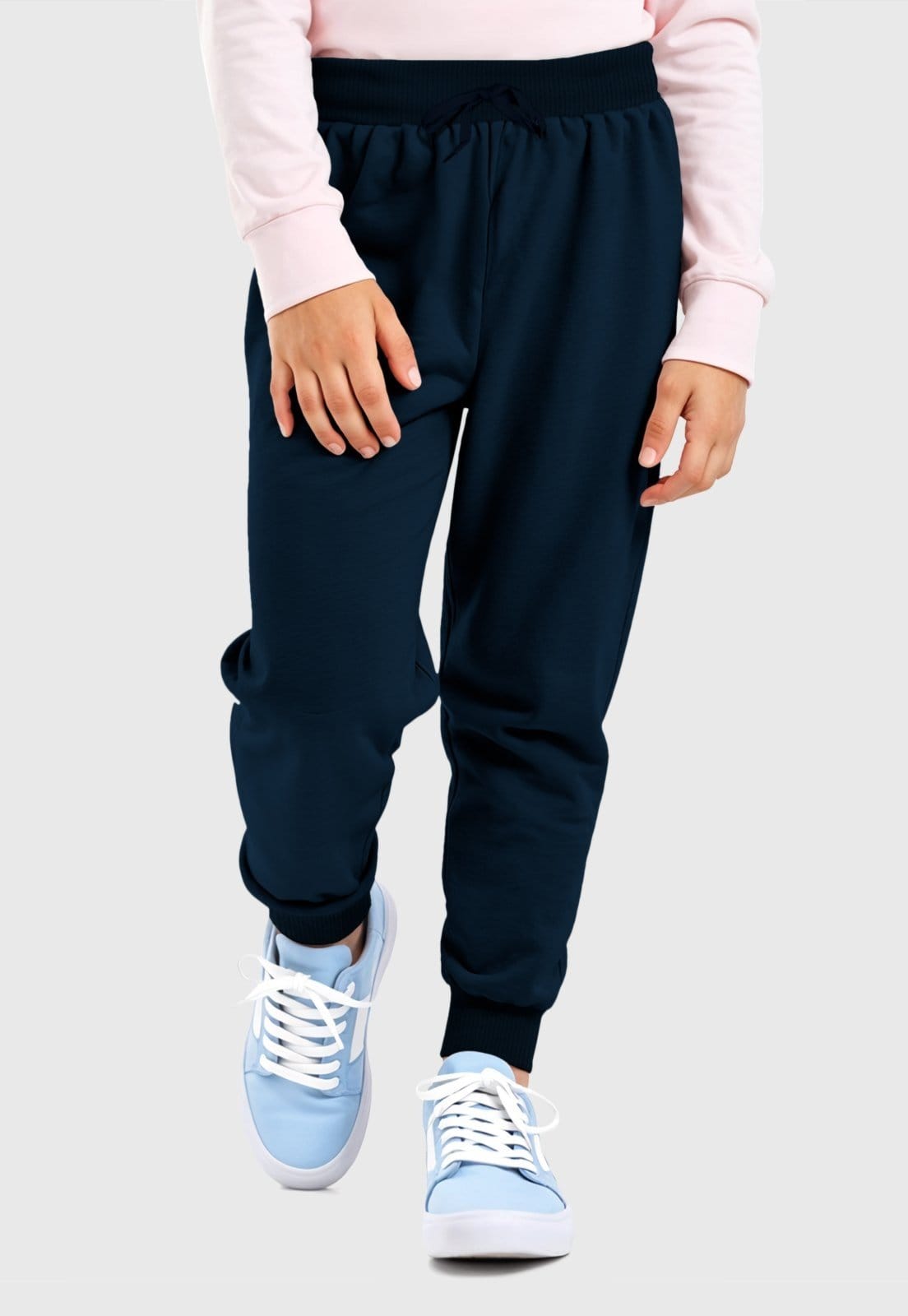 Vista 2 Infantil - Kit 3 Calças Moletom Menina Marinho Cinza Benellys preto