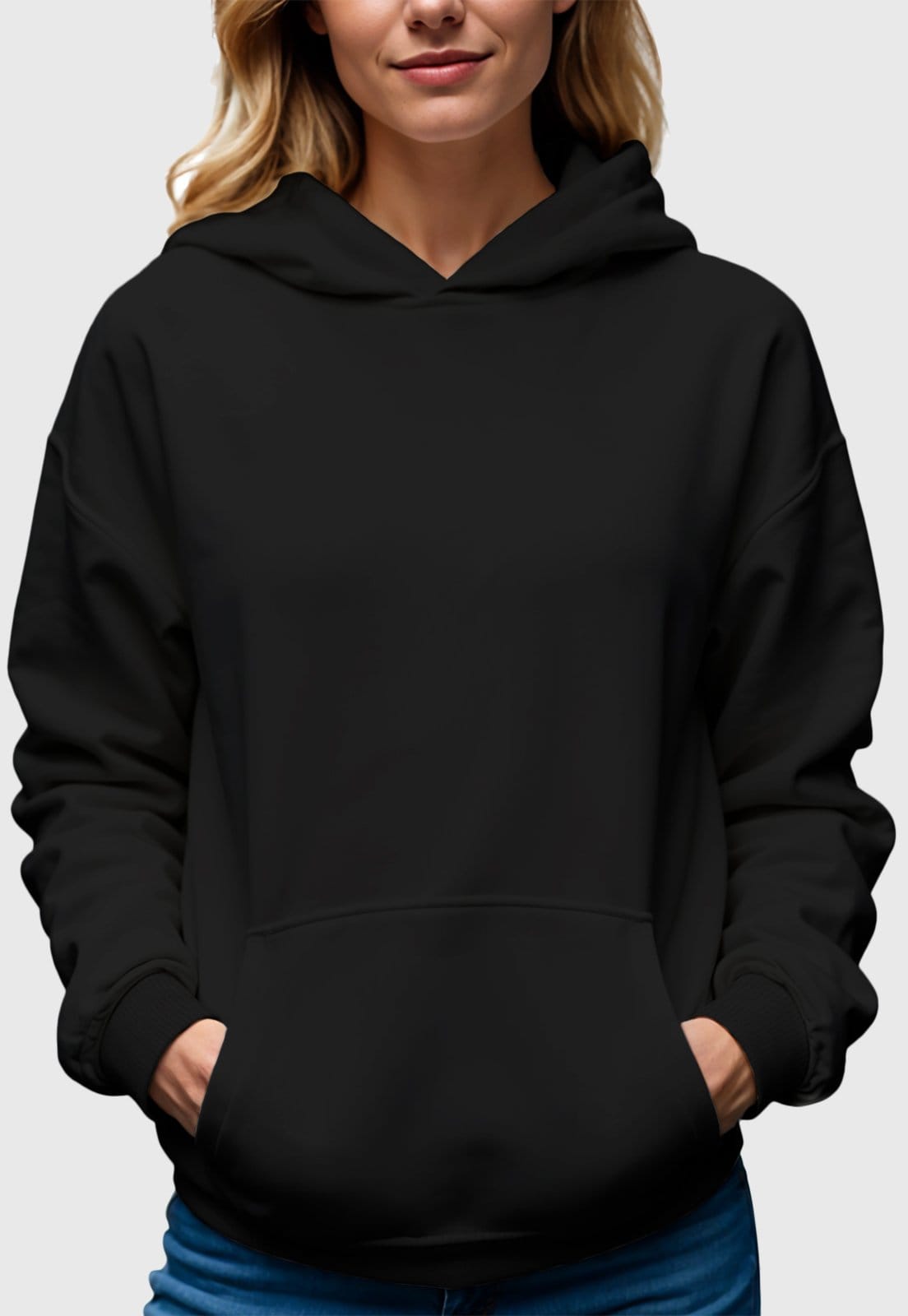 Vista 2 Kit 2 Moletom Canguru Feminino Fechado Flanelado Benellys Liso Rosa com Benellys preto/rosa rosa