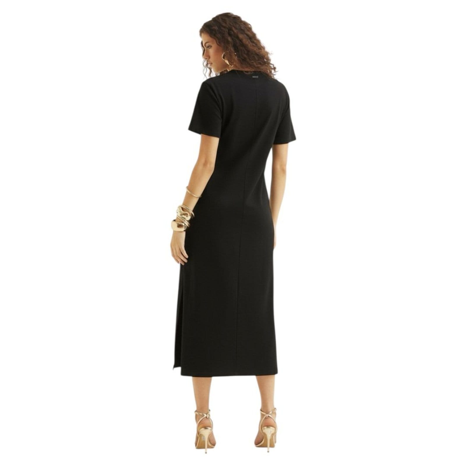 Vista 2 Vestido Midi T-shirt Dress Com Fenda Triton Triton preto