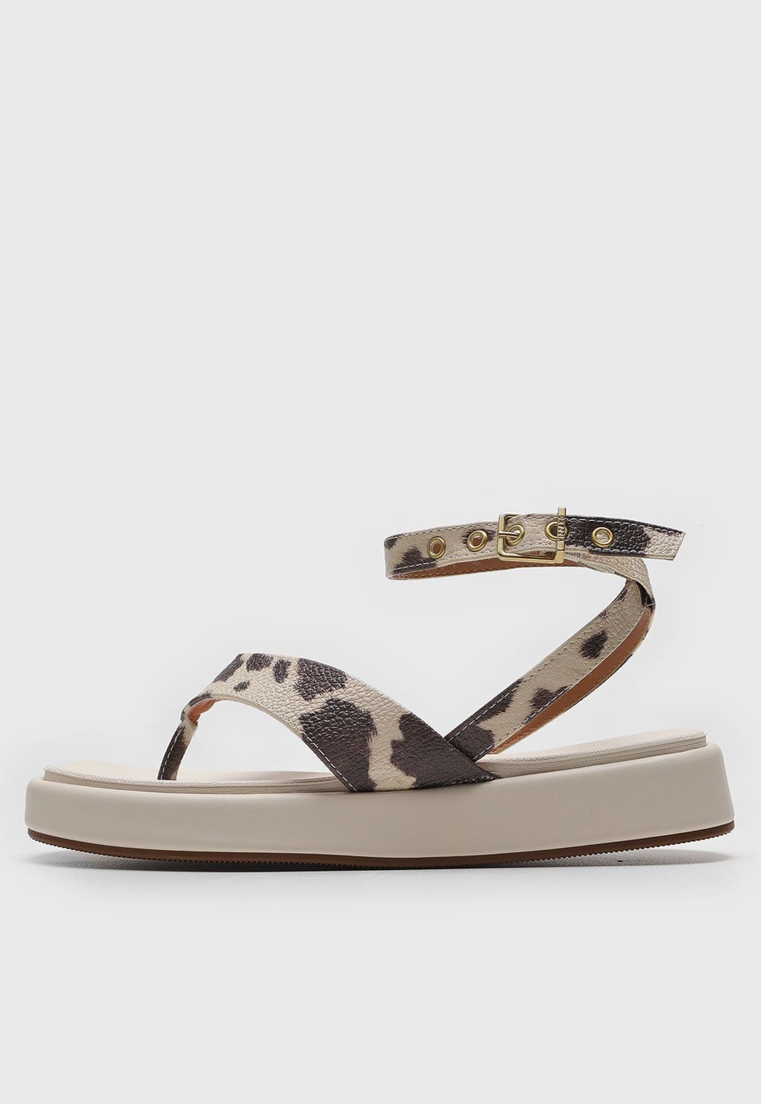 Vista principal Rasteira Flat Vizzano Animal Print Off-White VIZZANO off-white white