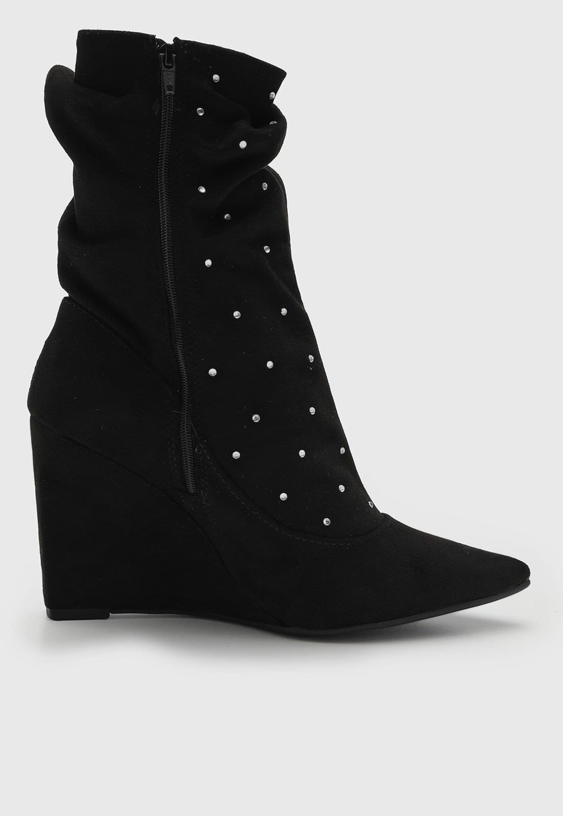 Vista 2 Bota Feminina Vizzano Cano Baixo Preta VIZZANO preto