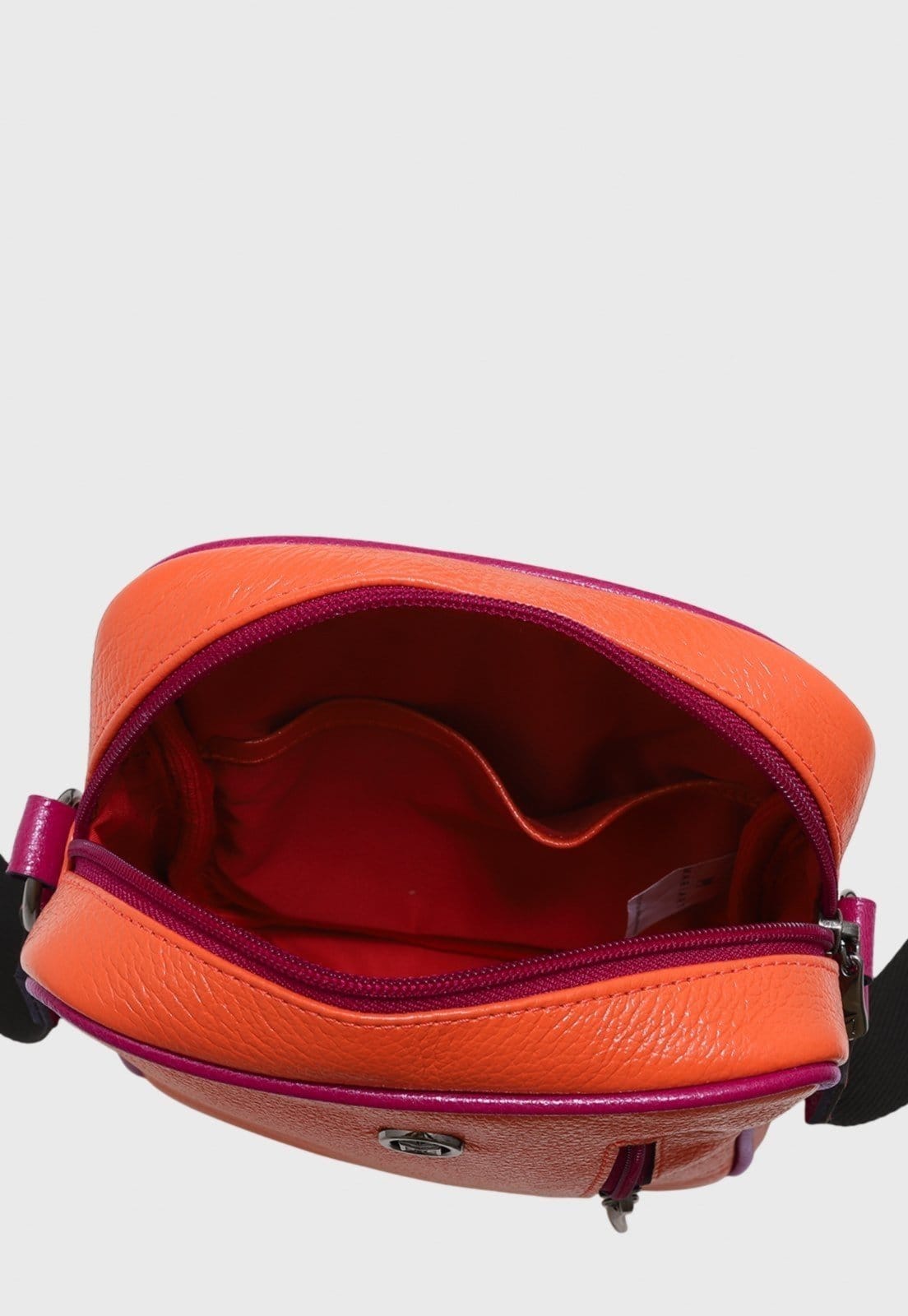Vista 2 Bolsa Crossbody de Couro Mariart Amy Orange/Magenta Mariart laranja/rosa orange