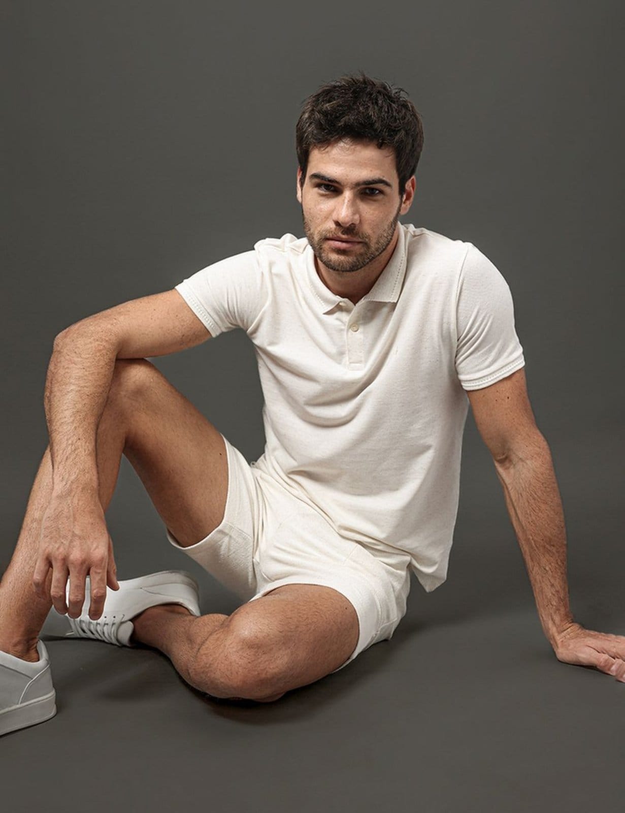 Vista 2 Bermuda Masculina Linho Diagonal Calvin Klein - Off White Calvin Klein Jeans off-white white