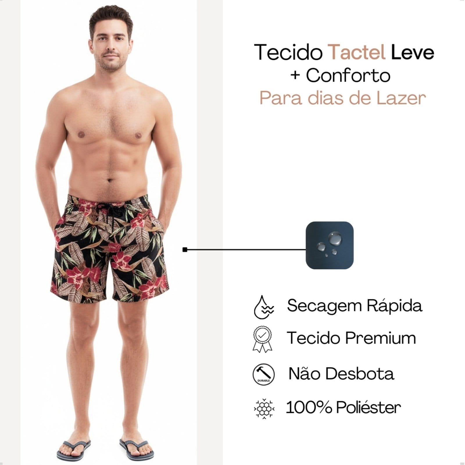 Bermuda Praia KS Masculina Short Tactel Premium