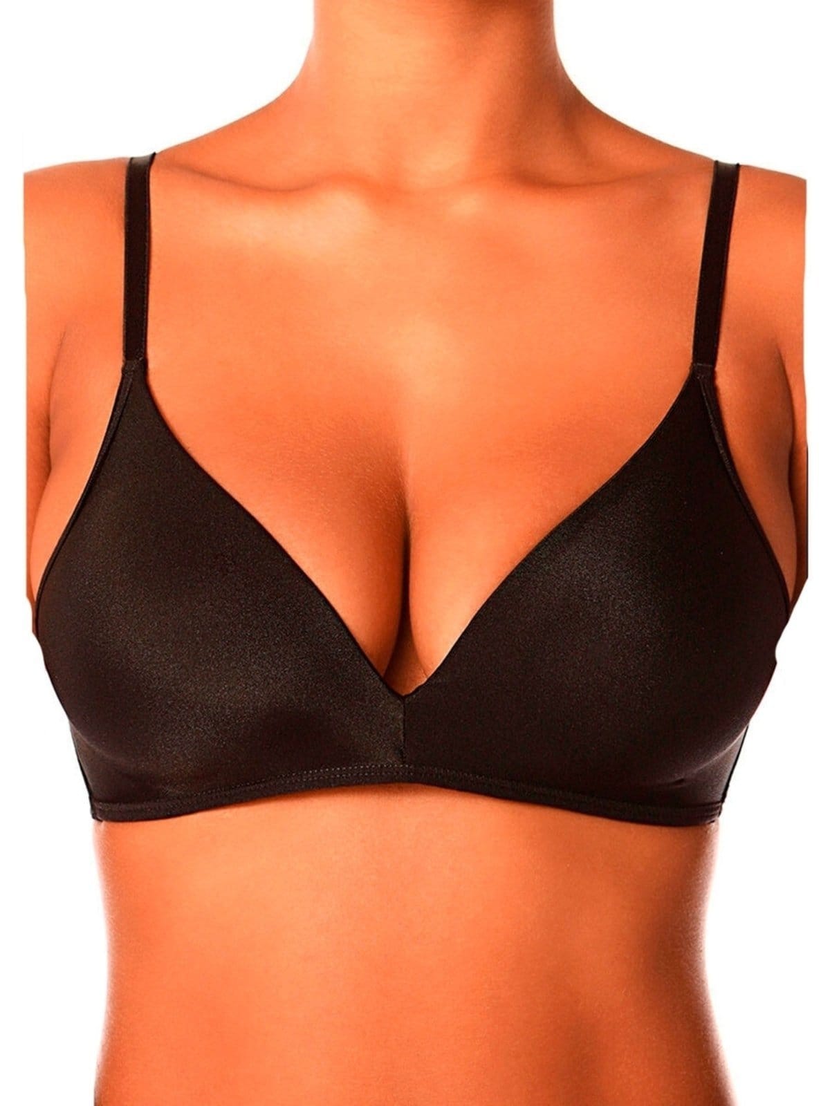 Vista 2 Kit com 2 Sutiãs sem Aro com Bojo Paraíso Demillus 63476 Demillus preto