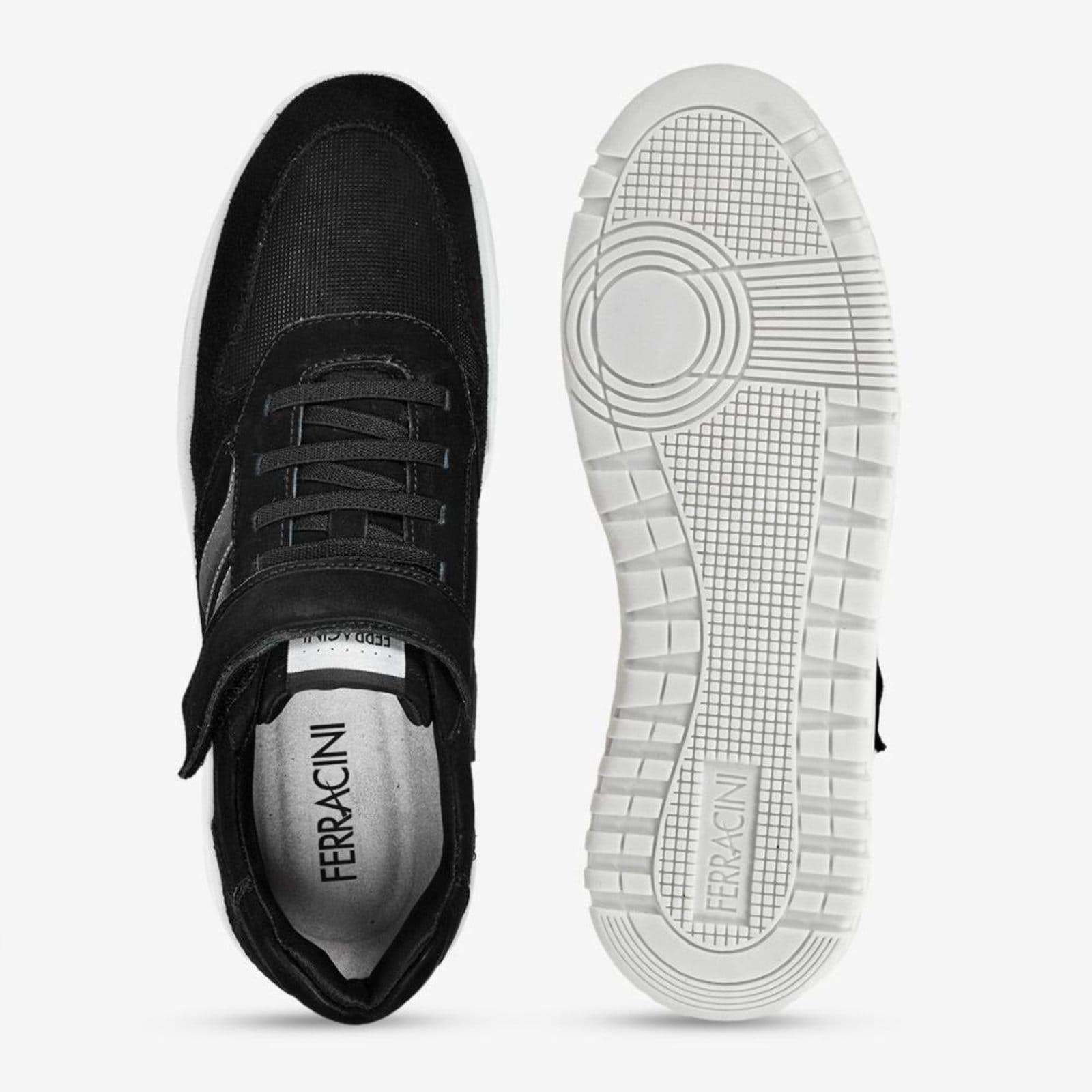 Vista 2 Tênis Masculino Max Ferracini Couro Camurça FERRACINI preto