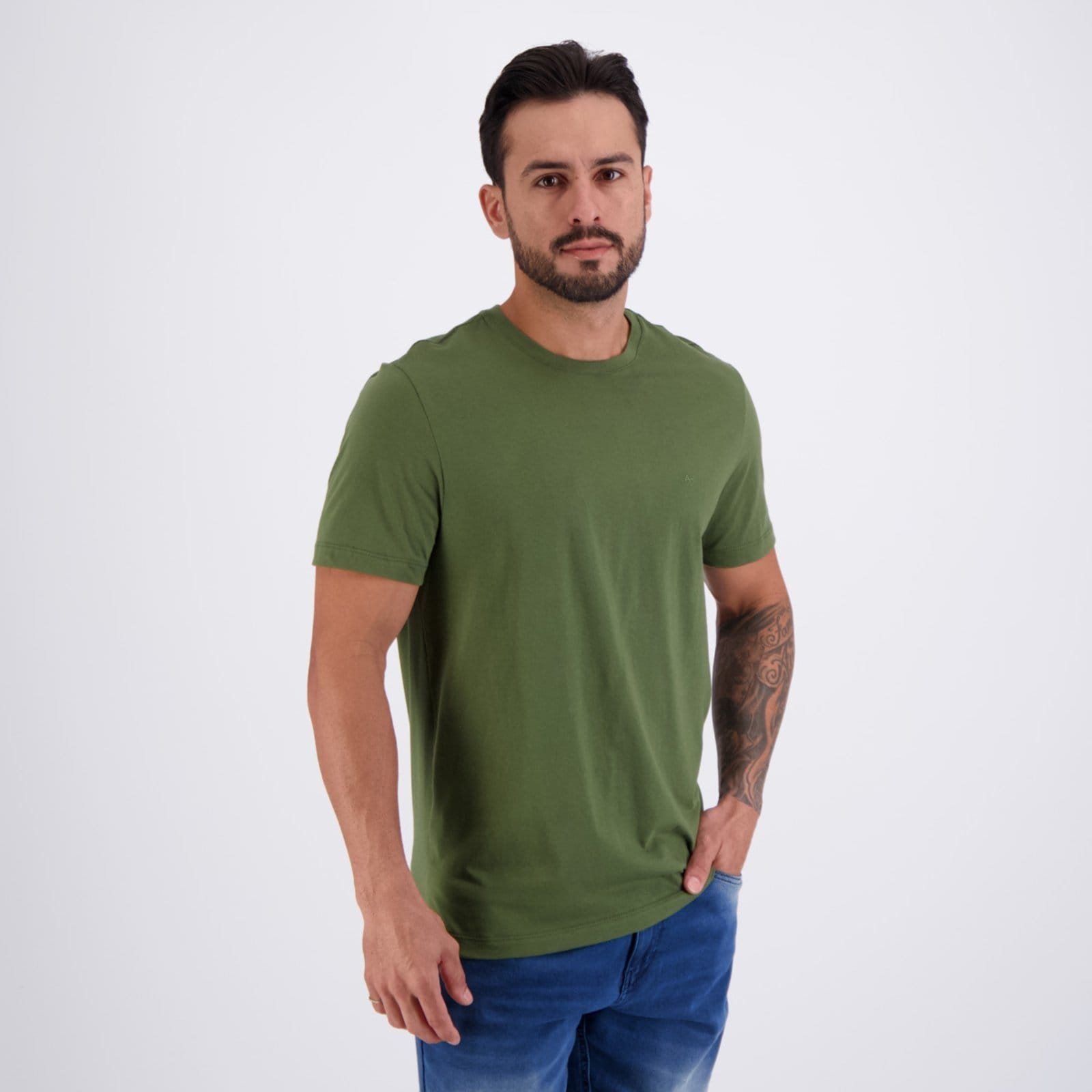 Vista 2 Camiseta Aramis Basica Militar Oliva Aramis verde