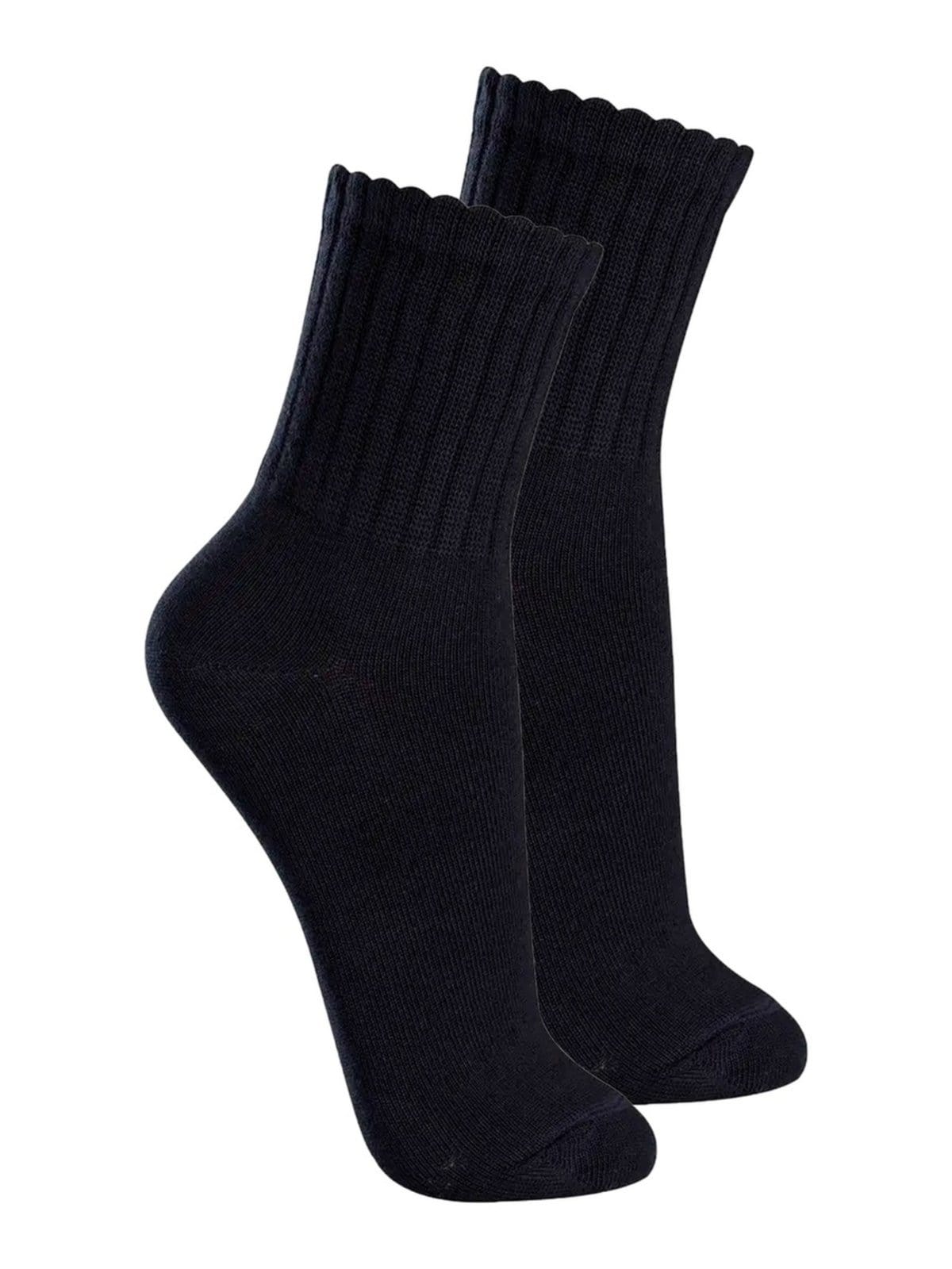 Vista principal Kit com 2 Pares de Meias Esportiva Cano Médio Lupo Lupo preto