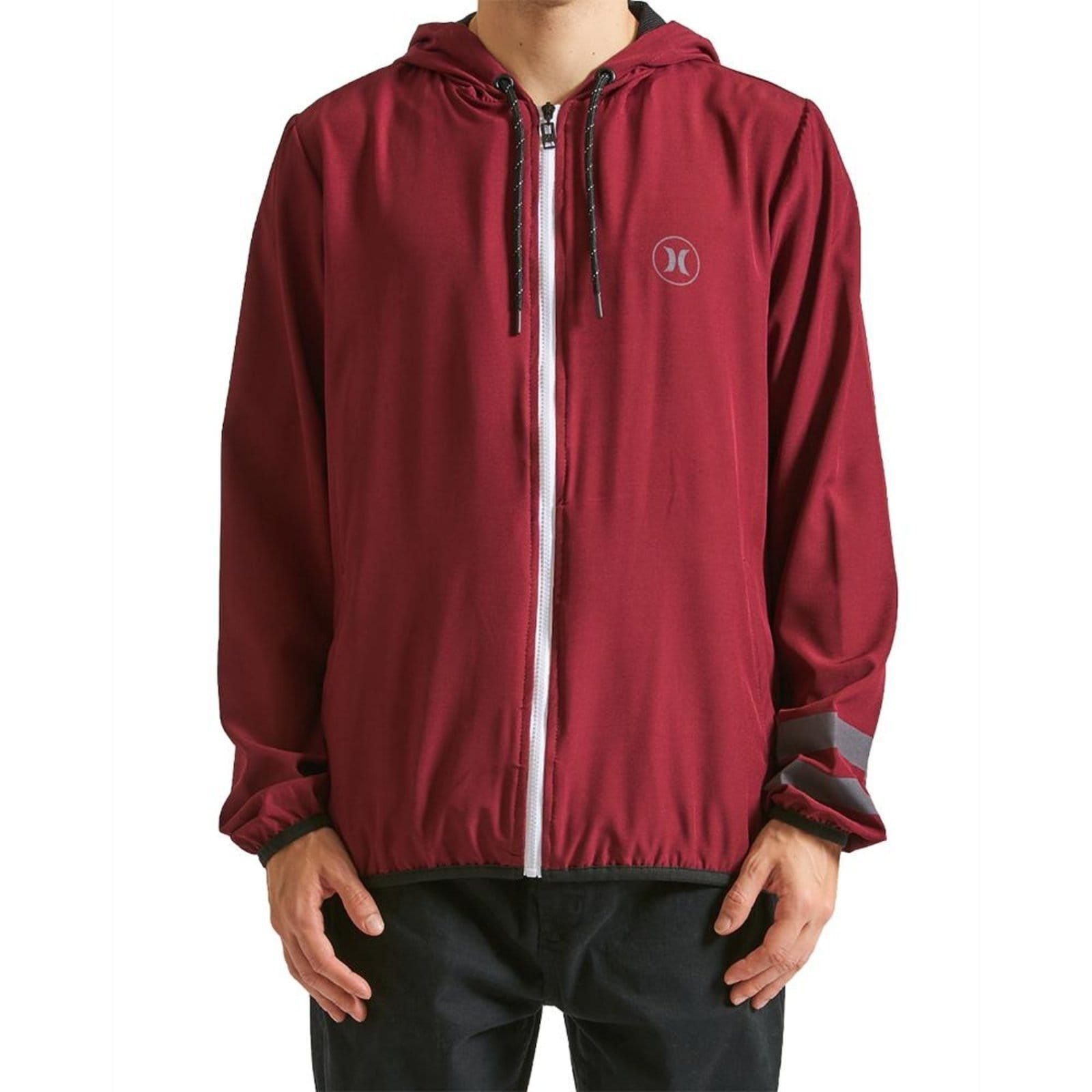 Vista principal Jaqueta Hurley Windbreaker Block Party WT24 Masculina Vinho hurley vermelho