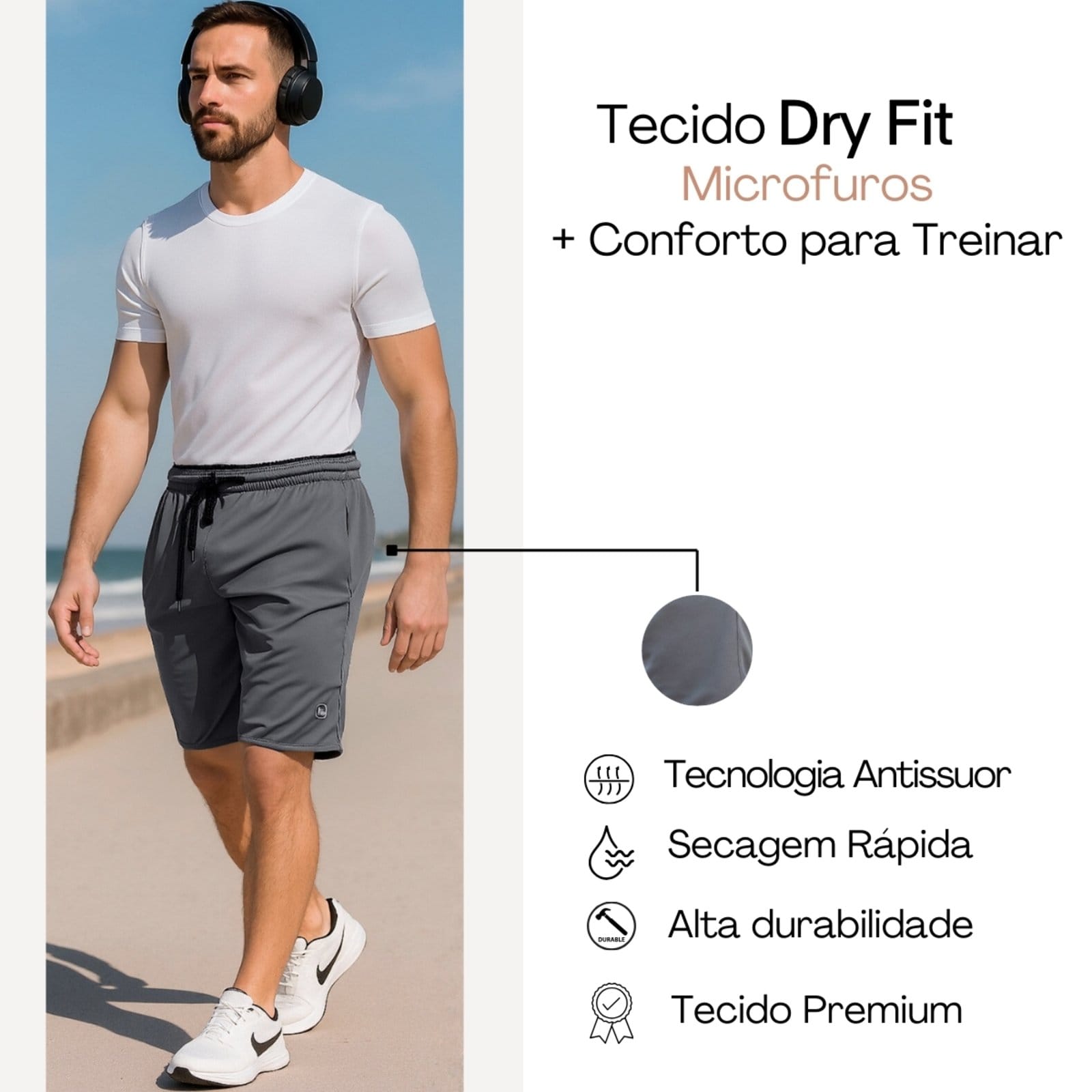 2 Bermudas Dry Fit Masculina KS Short Treino Academia Corrida