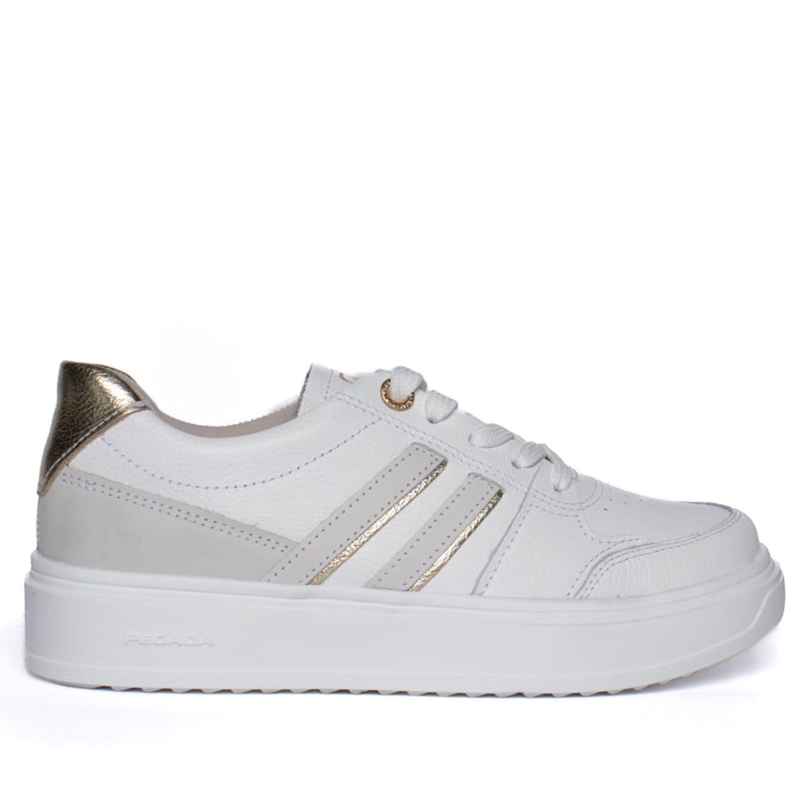 Tênis Feminino Pegada Couro Mia Burnished Dourado