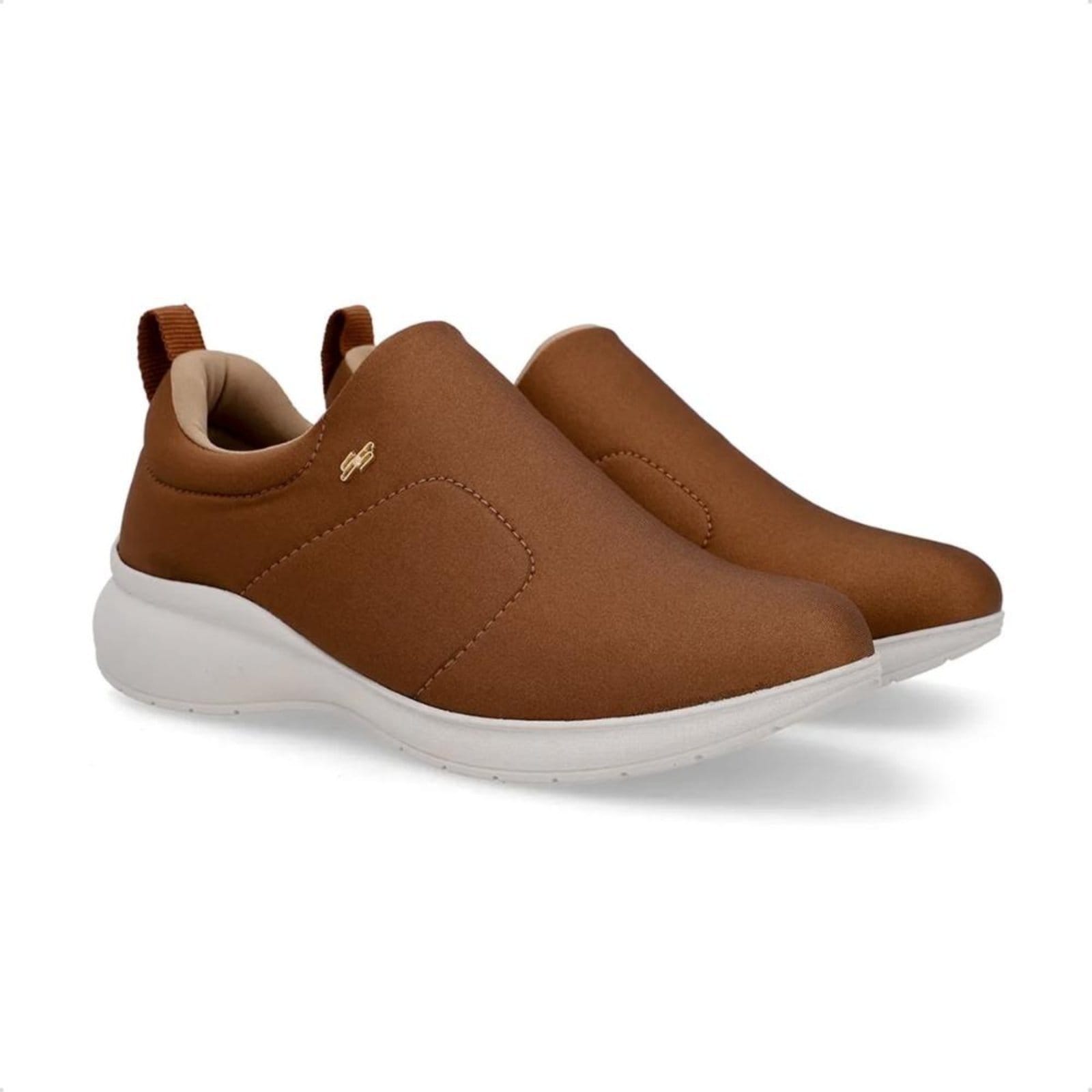 Vista 2 Tênis Usaflex Feminino Elastano Casual AB6416 Usaflex marrom