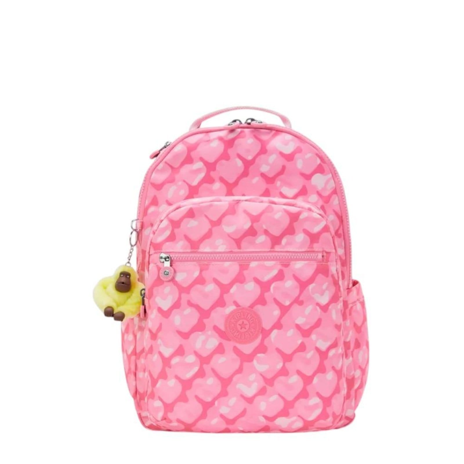 Vista principal Mochila Kipling Seoul Estampado Adorable Hearts Kipling rosa