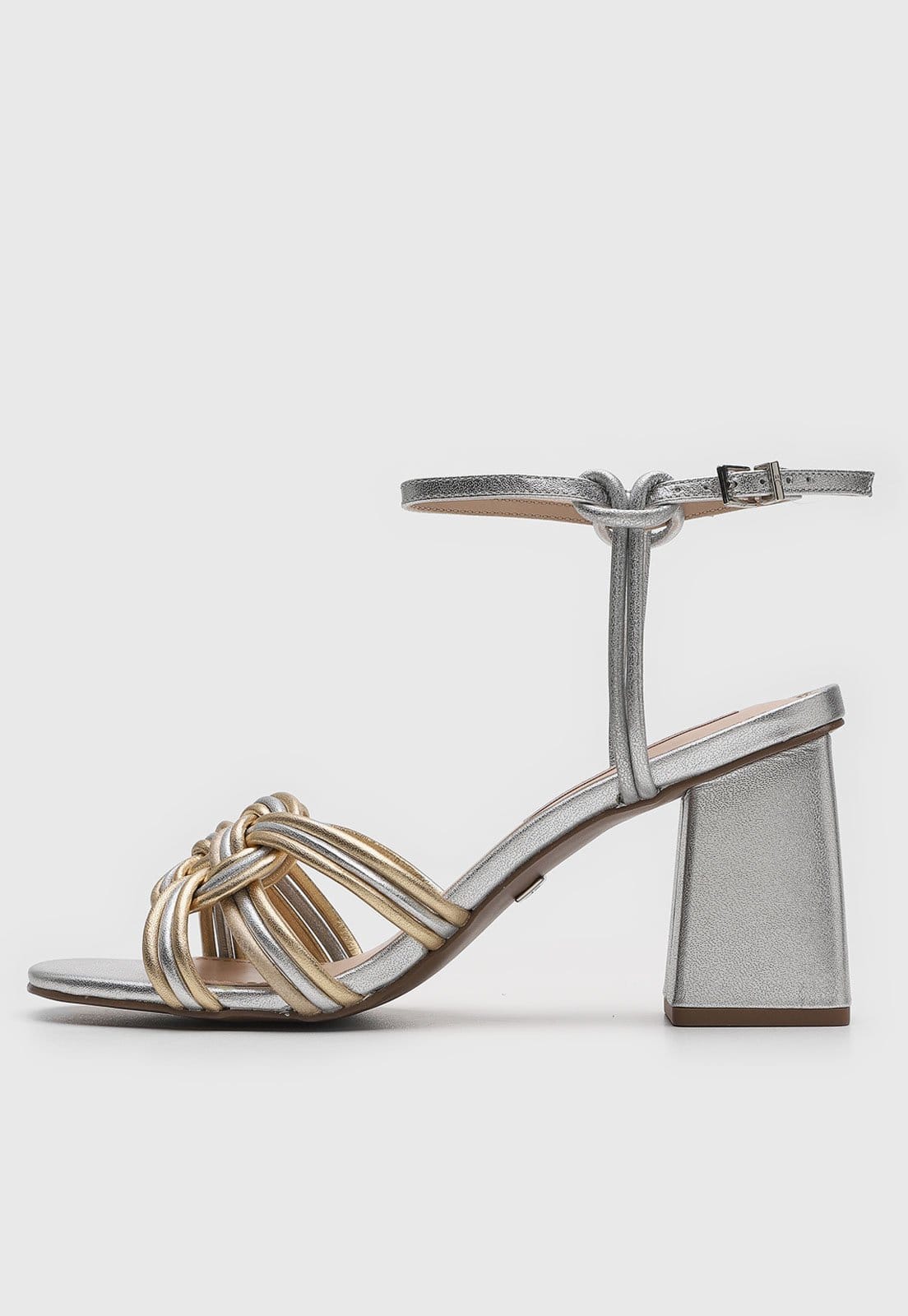 Vista principal Sandália Jorge Bischoff de Couro Trançada Jorge Bischoff prata