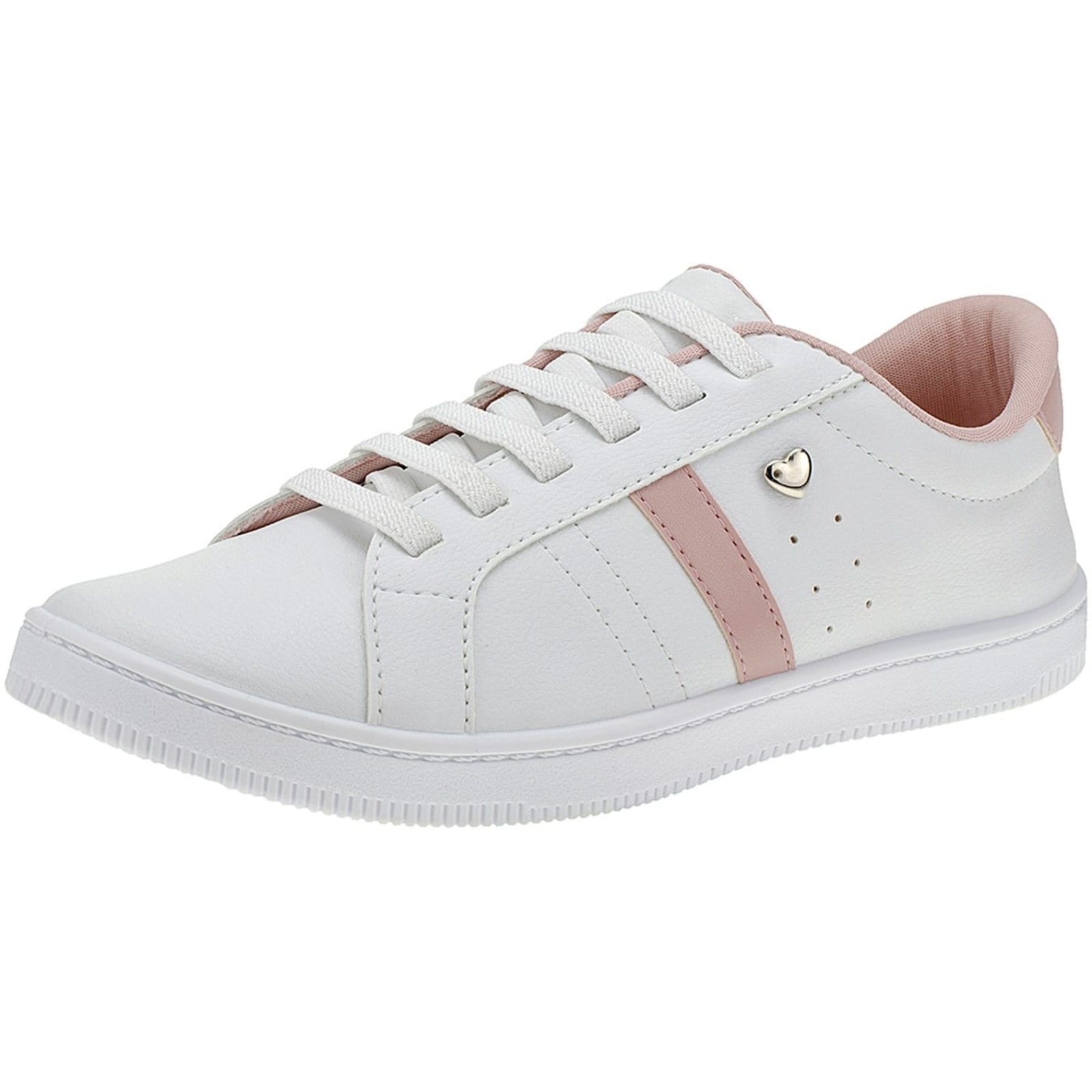 Vista principal Tênis Lóris Shoes Casual Feminino Cadarço Elástico Leve e Confortável Calce Fácil 28-040 Flamingo LÓRIS SHOES branco