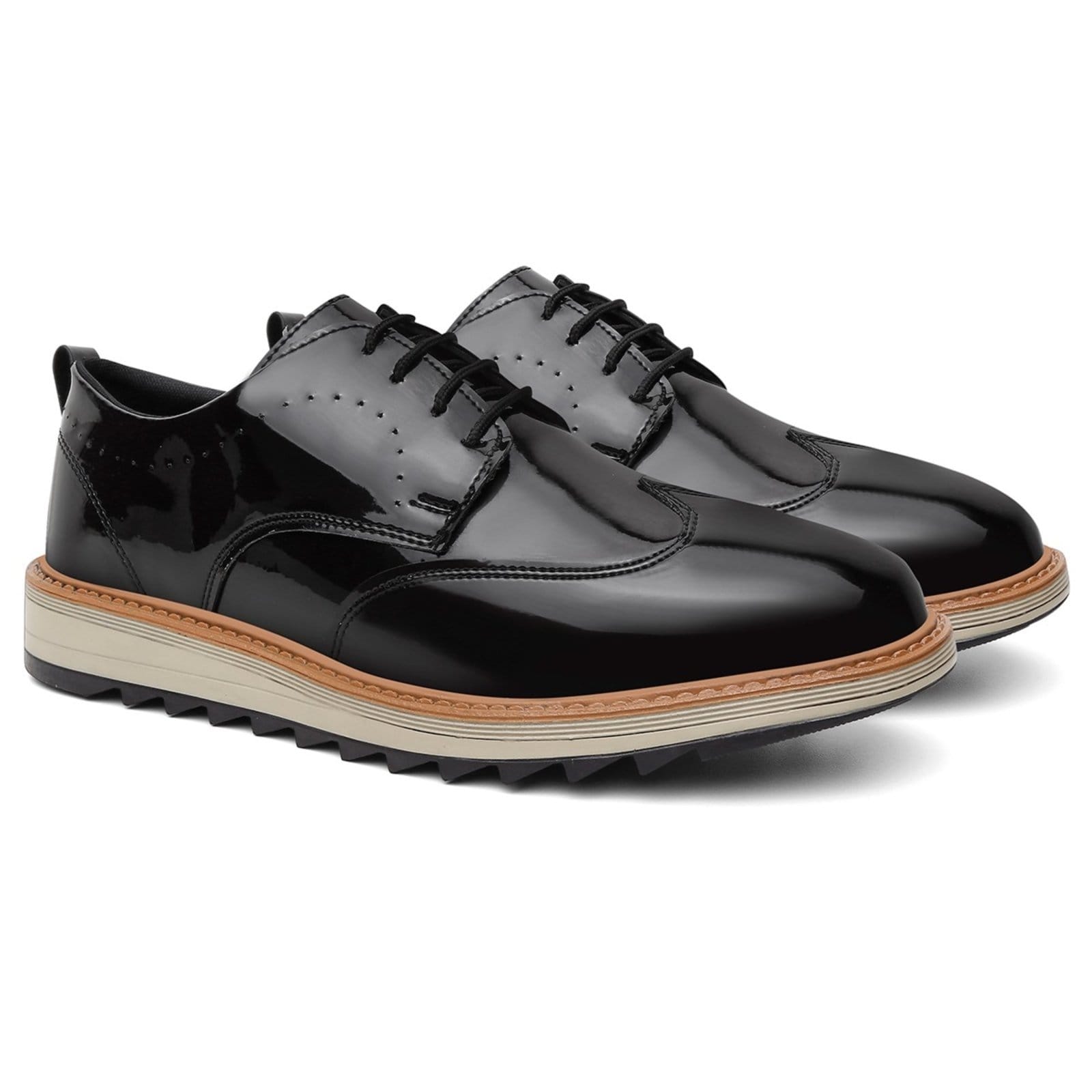 Vista 2 Kit Sapato Masculino Oxford A. Andrade Mocassim Social Casual Amarrar Carteira Cinto Verniz Anna Andrade preto