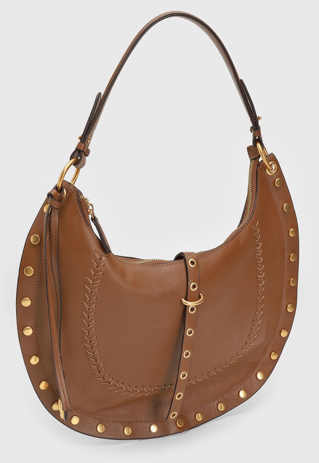 Vista 2 Bolsa Média Feminina Vicenza Tachas Vicenza caramelo