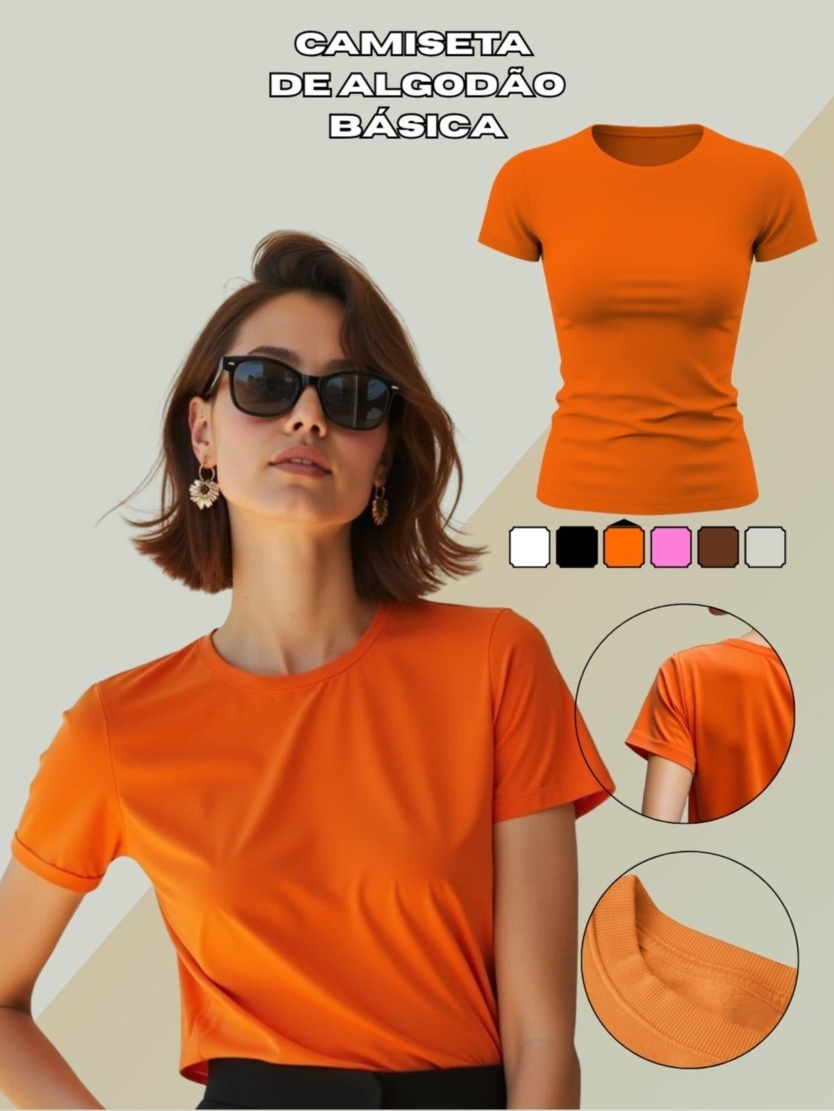 Camiseta GuGi Plus Size Lisa T-shirt Feminina Moda Camisa Básica Blusinha