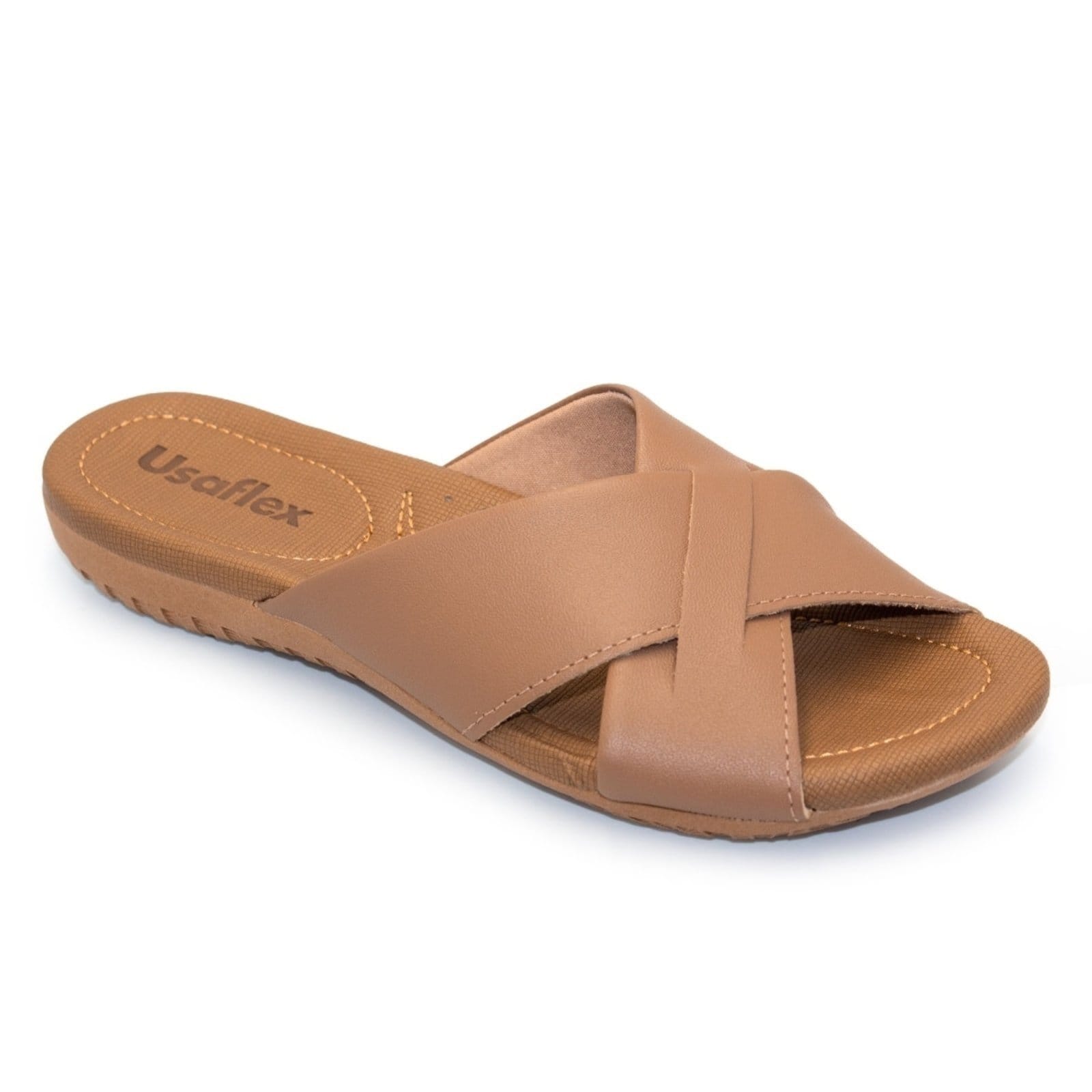 Vista 2 Chinelo Usaflex Feminino Slide Salto Plataforma R1853 Usaflex marrom