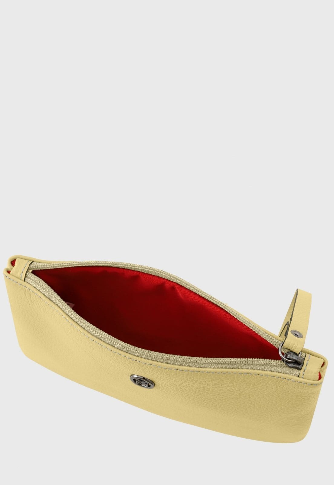 Vista 2 Bolsa Carteira Clutch Couro Mariart Cambará Manteiga Mariart amarelo