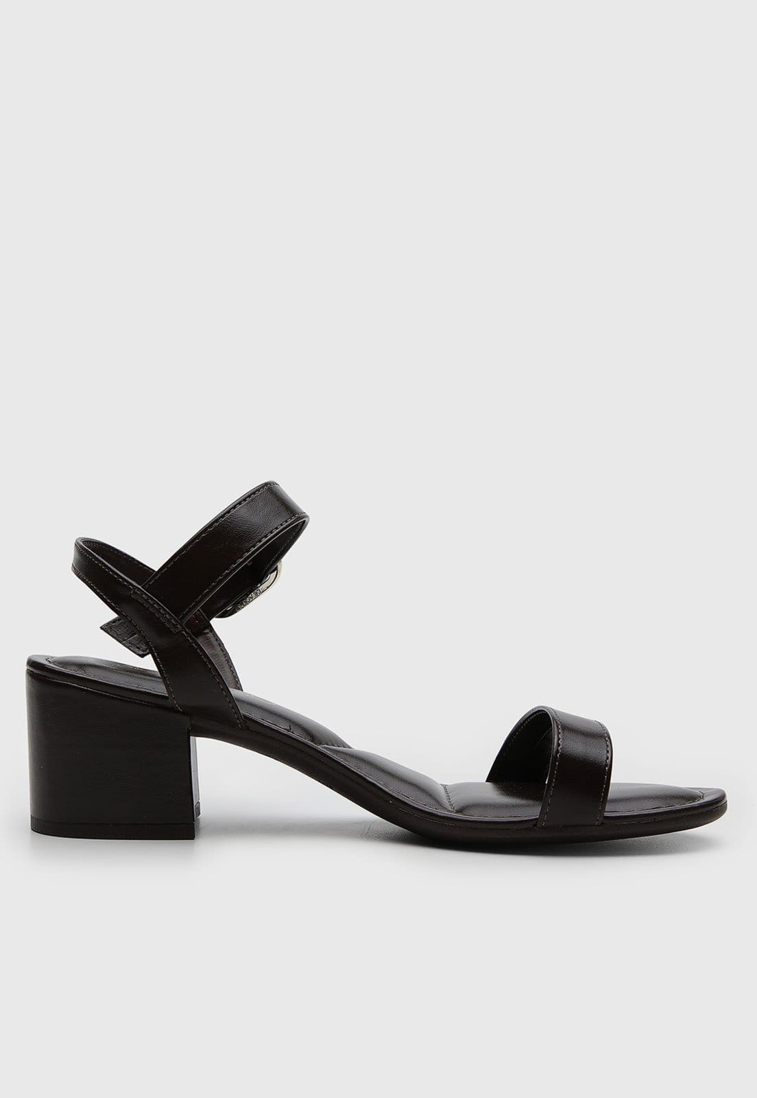 Vista 2 Sandália Feminina VIA UNO Salto Baixo Tiras VIA UNO marrom