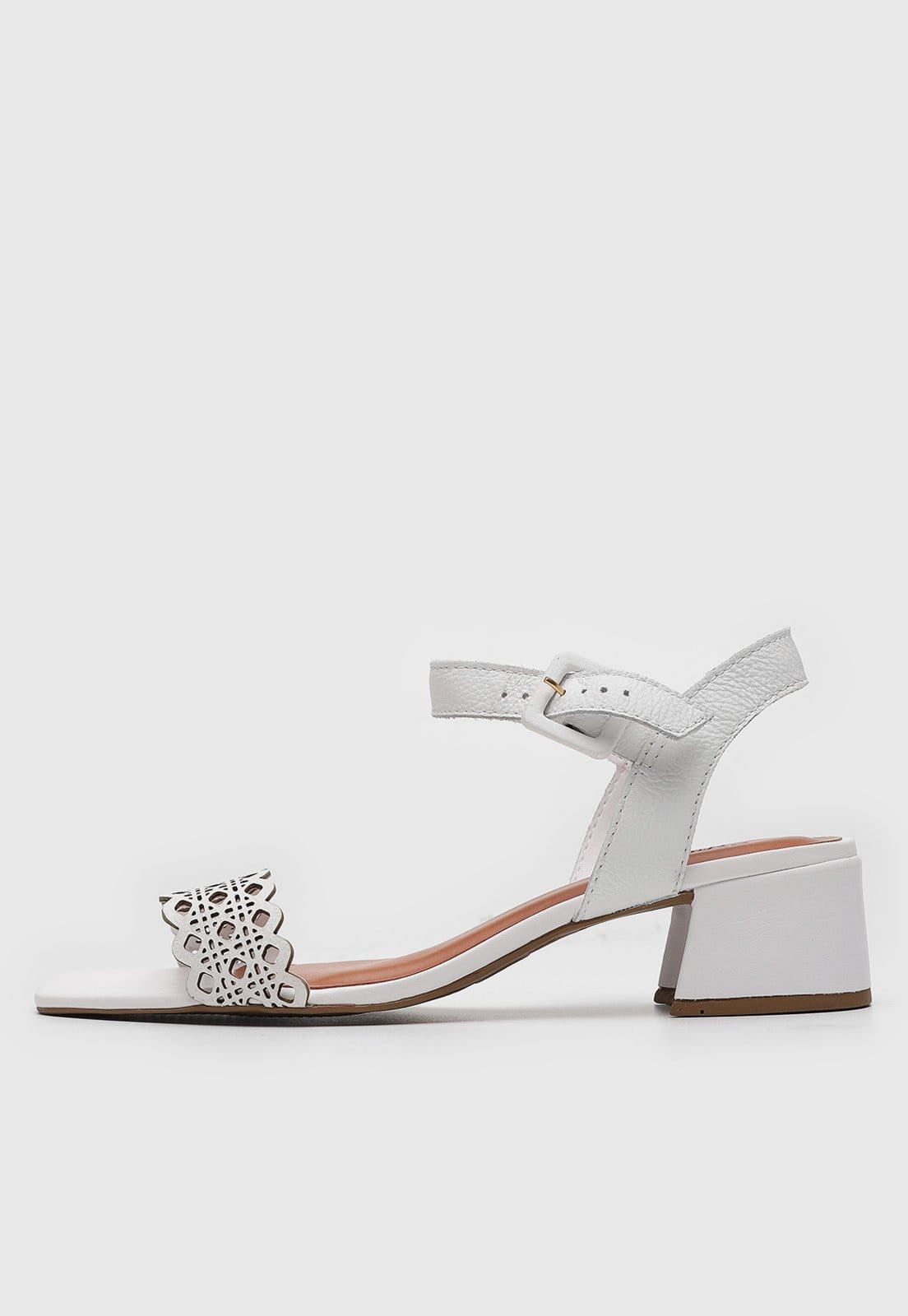 Sandália Feminina Bottero Salto Baixo Recorte Laser Branca