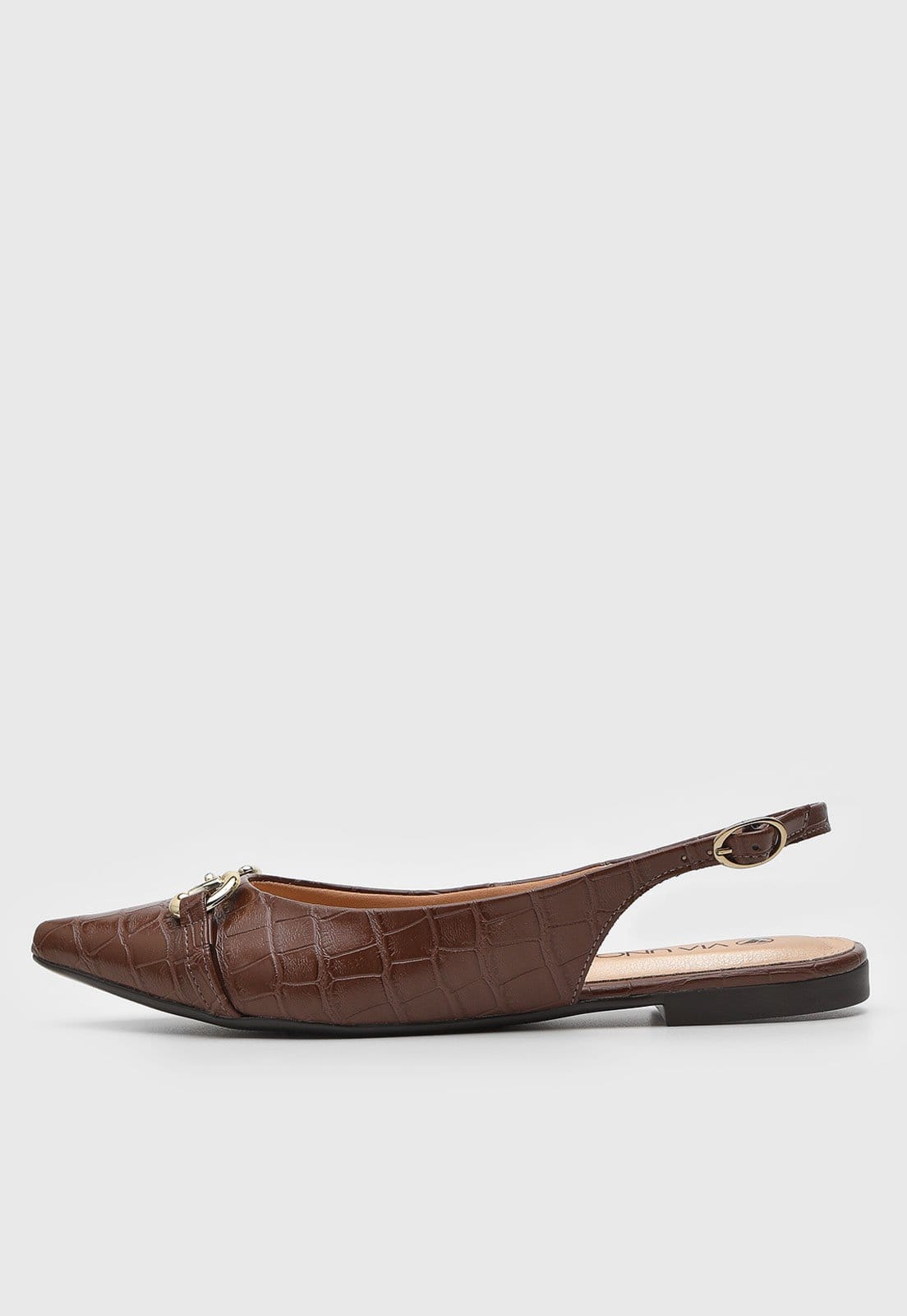Sapatilha Slingback Via Uno Croco