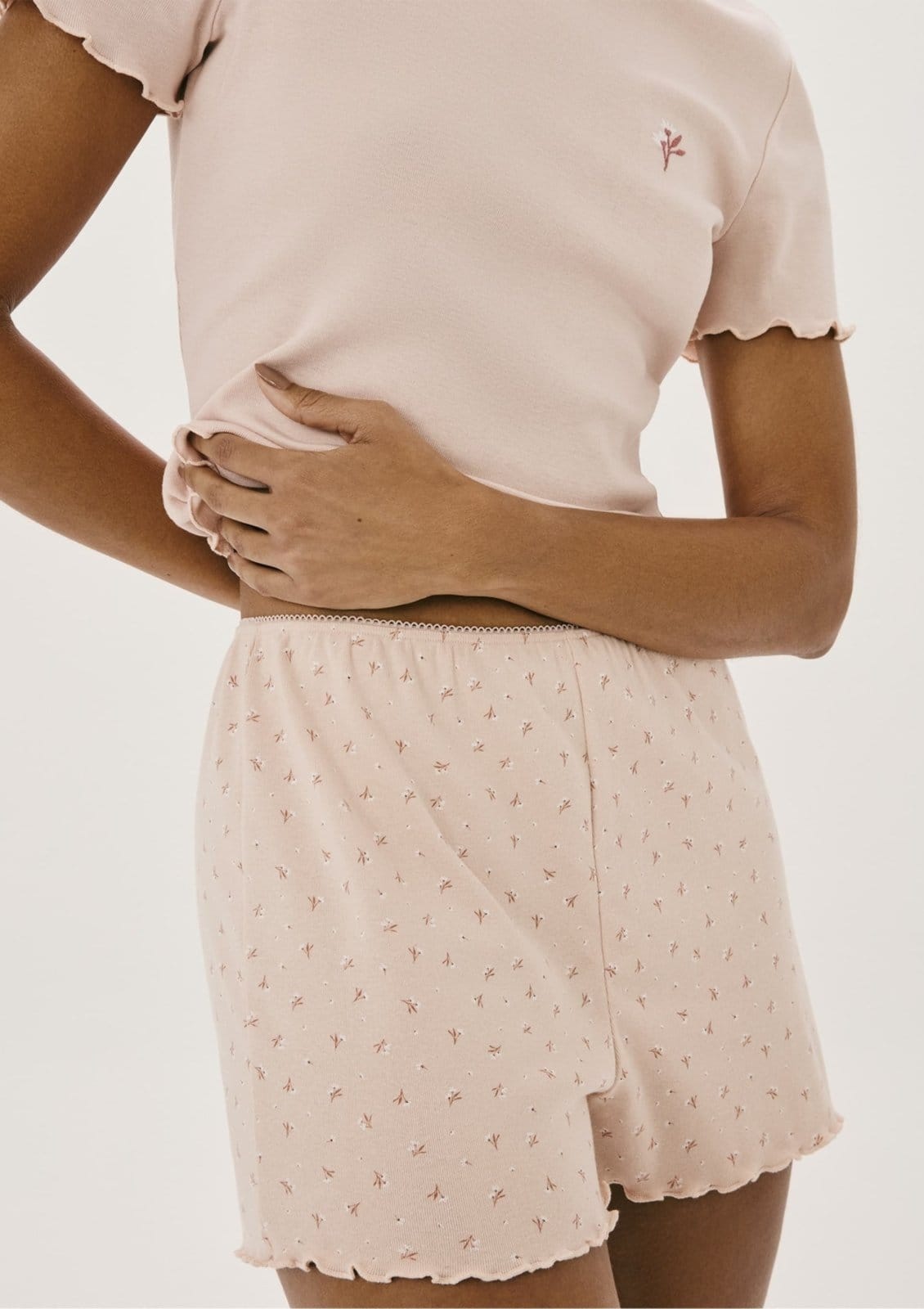 Vista 2 Pijama Curto Feminino Com Frufru Hering HERING INTIMATES pink