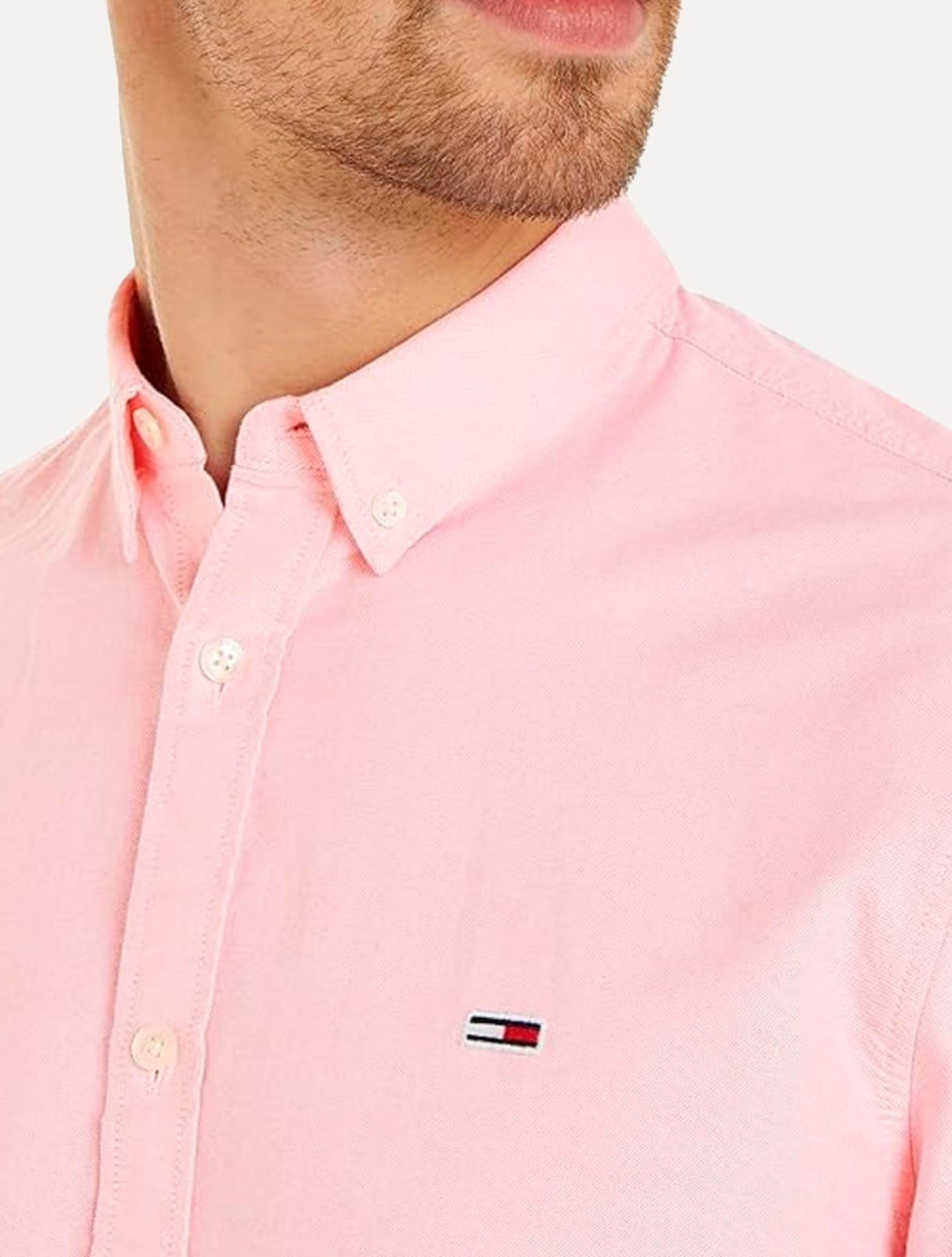 Vista 2 Camisa Tommy Jeans Masculina Regular Entry Oxford Tommy Jeans rosa