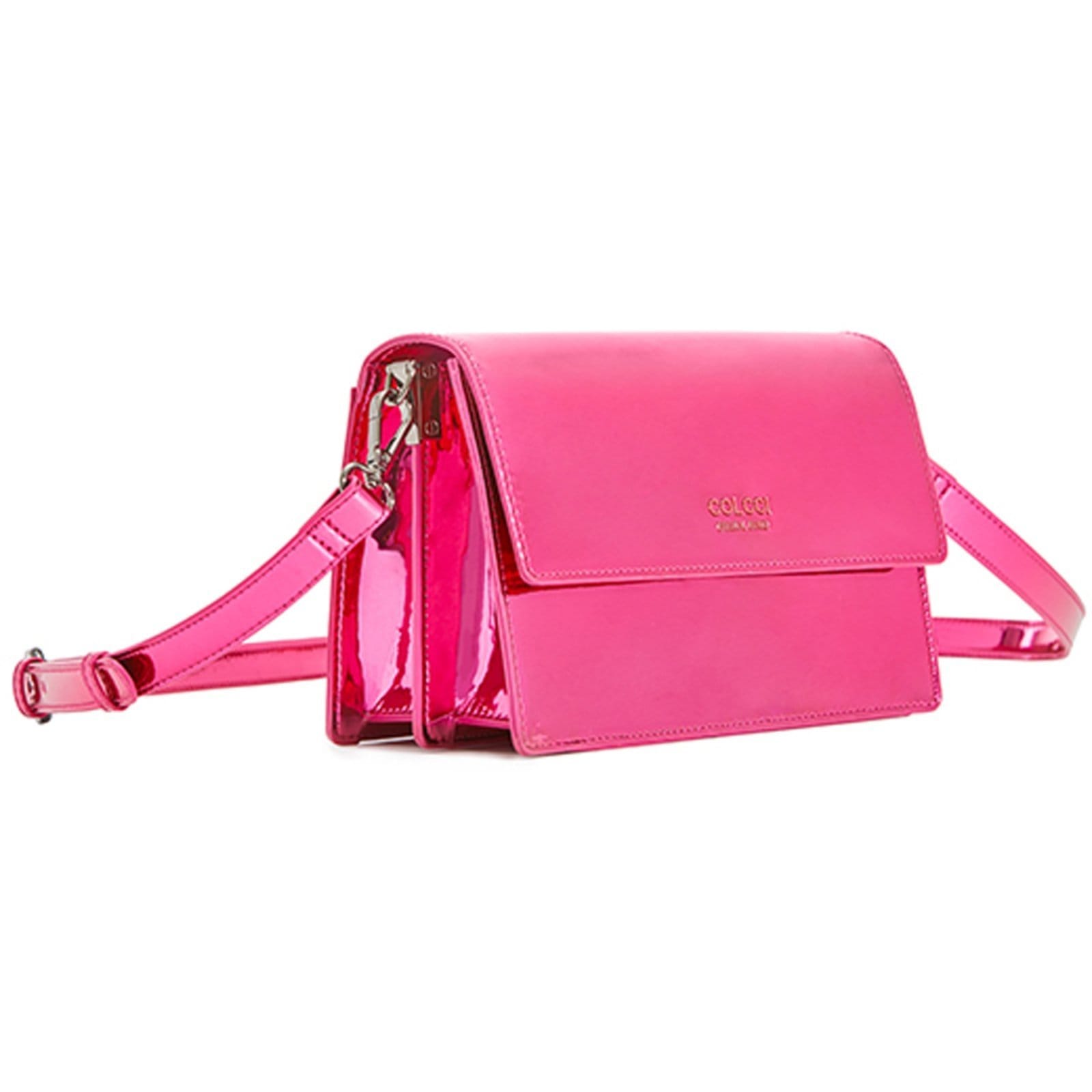 Vista 2 Bolsa Crossbody Colcci Metalizada VE24 Feminino Colcci rosa
